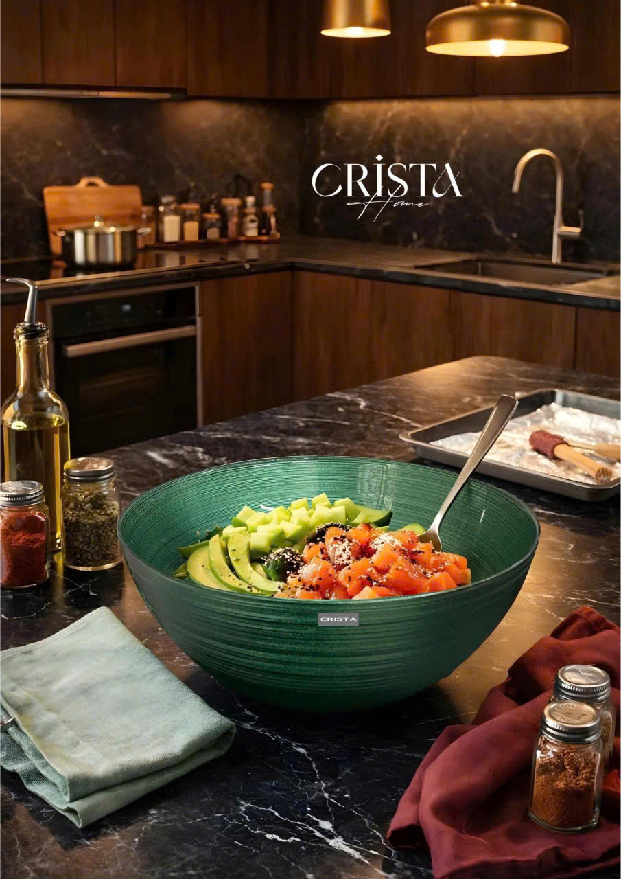 Bộ 2 bát thủy tinh CRISTA HOME tròn 4.5 & 2.2L, 60228