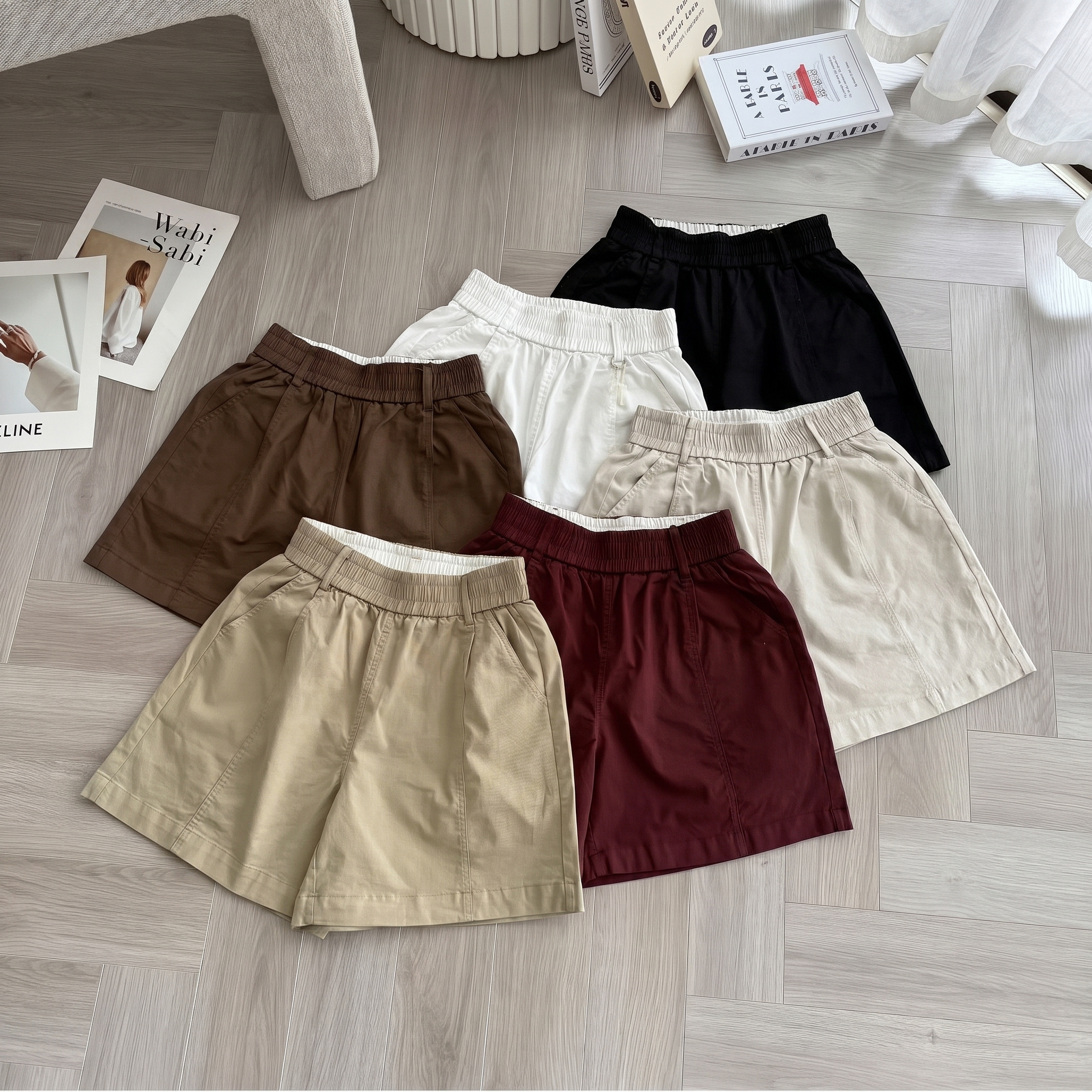 Short Kaki Nữ Trơn thô cạp chun PH.228 (B) (1451)_thumbnail_1