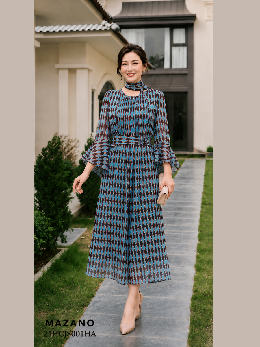 Bộ Áo liền Quần Jumpsuit vải voan in họa tiết cách điệu_thumbnail_0