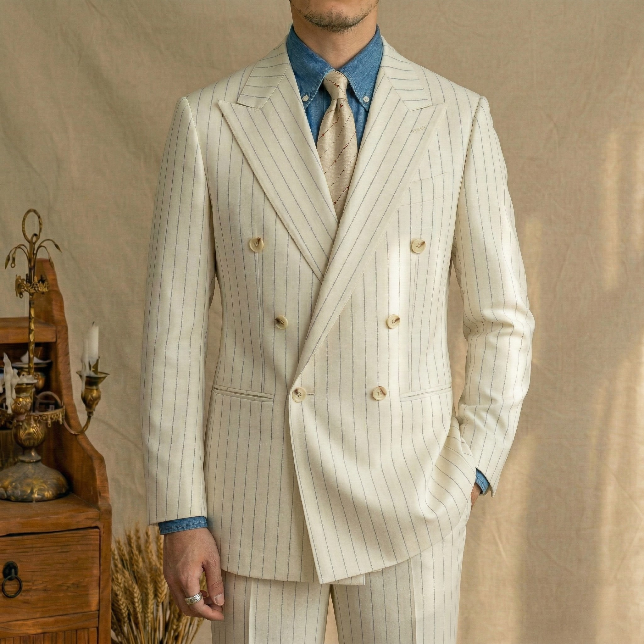 Bộ Suit Portofino Sọc Ivory_thumbnail_4