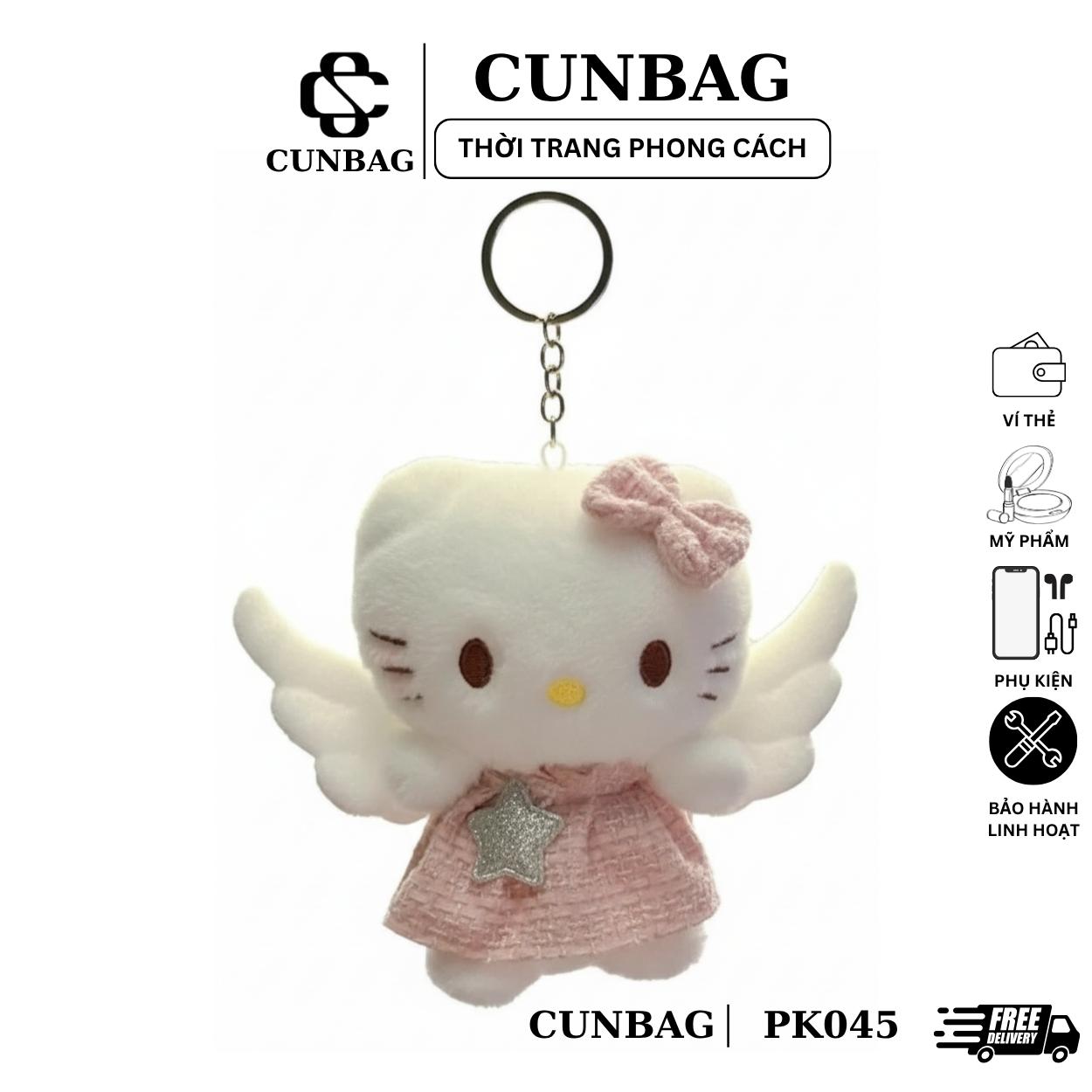 Móc Chìa Khóa Cunbag Váy Hồng Kawaii Thiên Thần Hellooo Kittyyy Sang Trọng Đồ Chơi Quà Tặng PK045