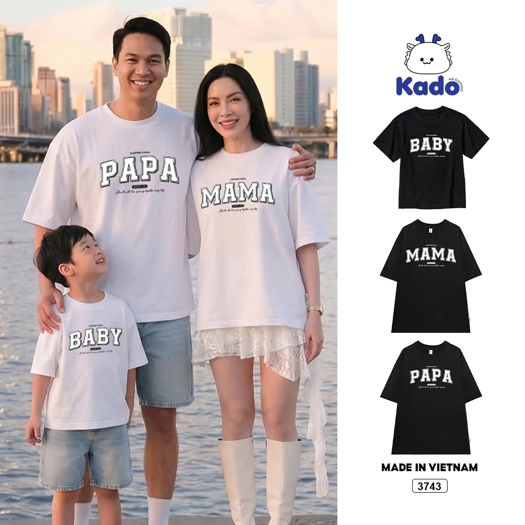 Áo thun gia đình bé và ba mẹ chất thoáng mát Kado 3743