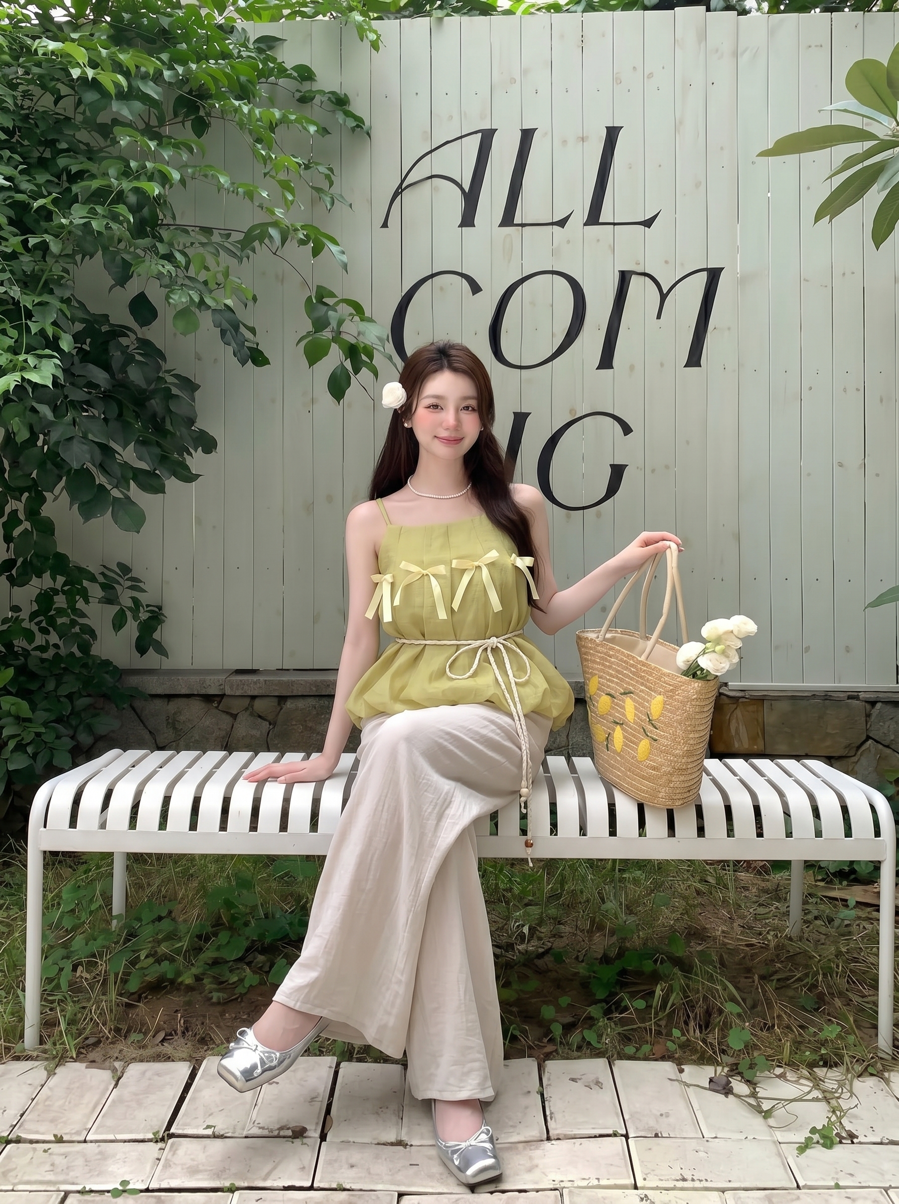 Lucas - Áo sơ mi 2 dây dáng xòe bom đính nơ nổi