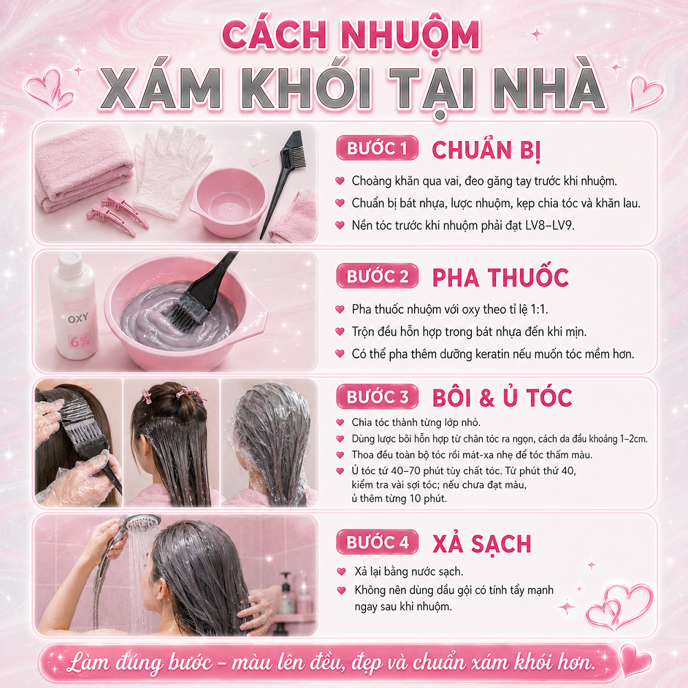 Thuốc Nhuộm Tóc Màu Xám Khói (Ash Grey) Sang Chảnh, Lên Màu Chuẩn Xinh - Đủ Combo Tự Nhuộm Tại Nhà_thumbnail_5