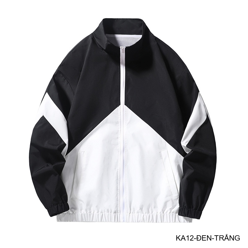 KA12 - Áo khoác nam cổ đứng phối màu trẻ trung phong cách Hàn Quốc