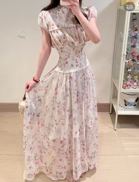 Lucas - Váy cổ đứng tay bồng dáng maxi chân xòe_thumbnail_5