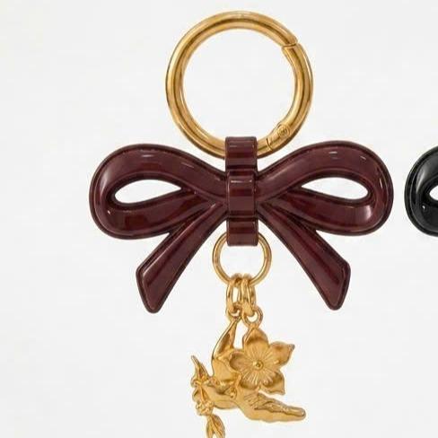 Móc Khoá Hình Nơ Phối Charm Hoa Chim Én Phong Cách Tiểu Thư Đính Balo PK056_thumbnail_3