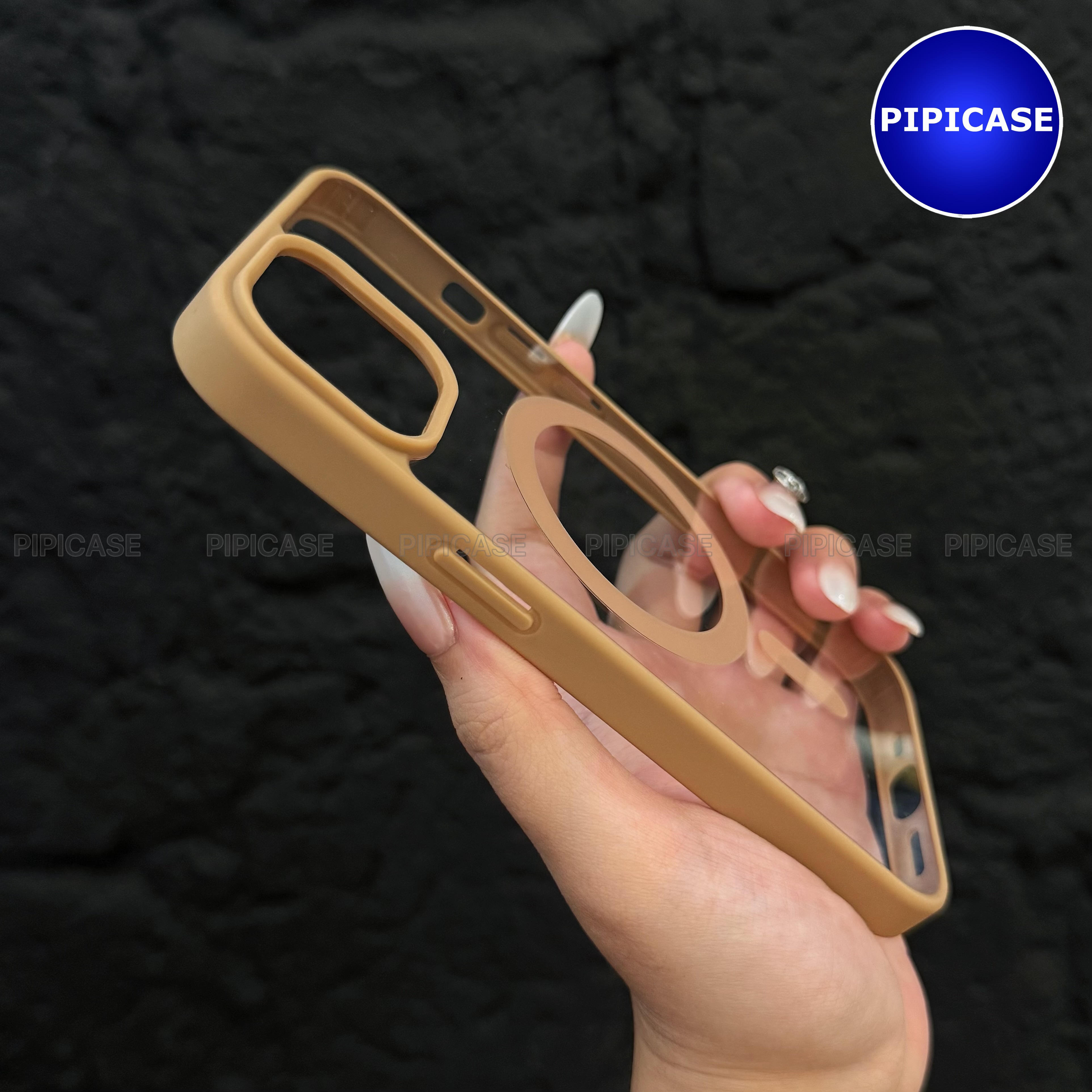 Ốp Lưng iPhone 15 Plus - Chic - Nâu Nhạt_thumbnail_4