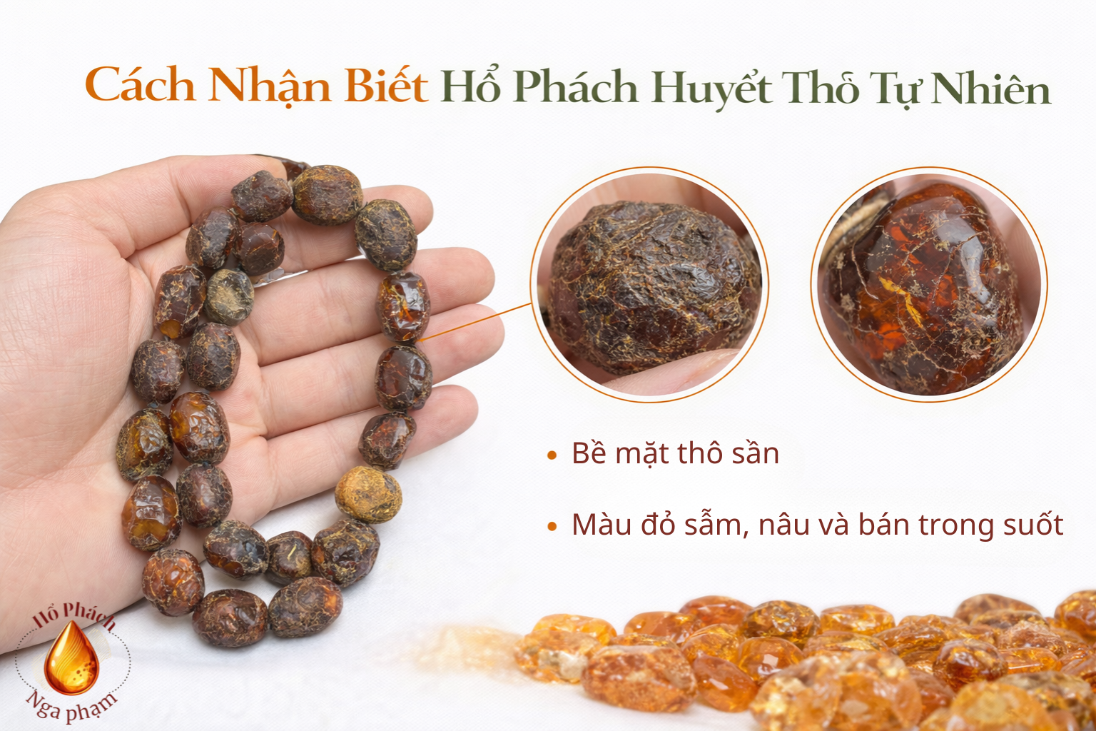 Cách Nhận Biết Hổ Phách Huyết Thô Tự Nhiên