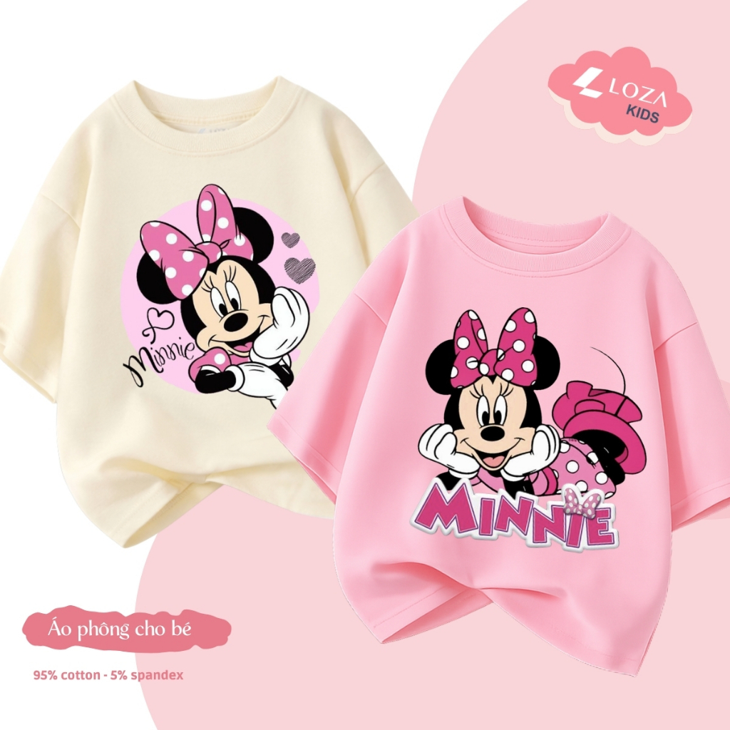 Áo phông bé gái hình MINNIE nhiều mẫu - Loza Kids CA014 CA014