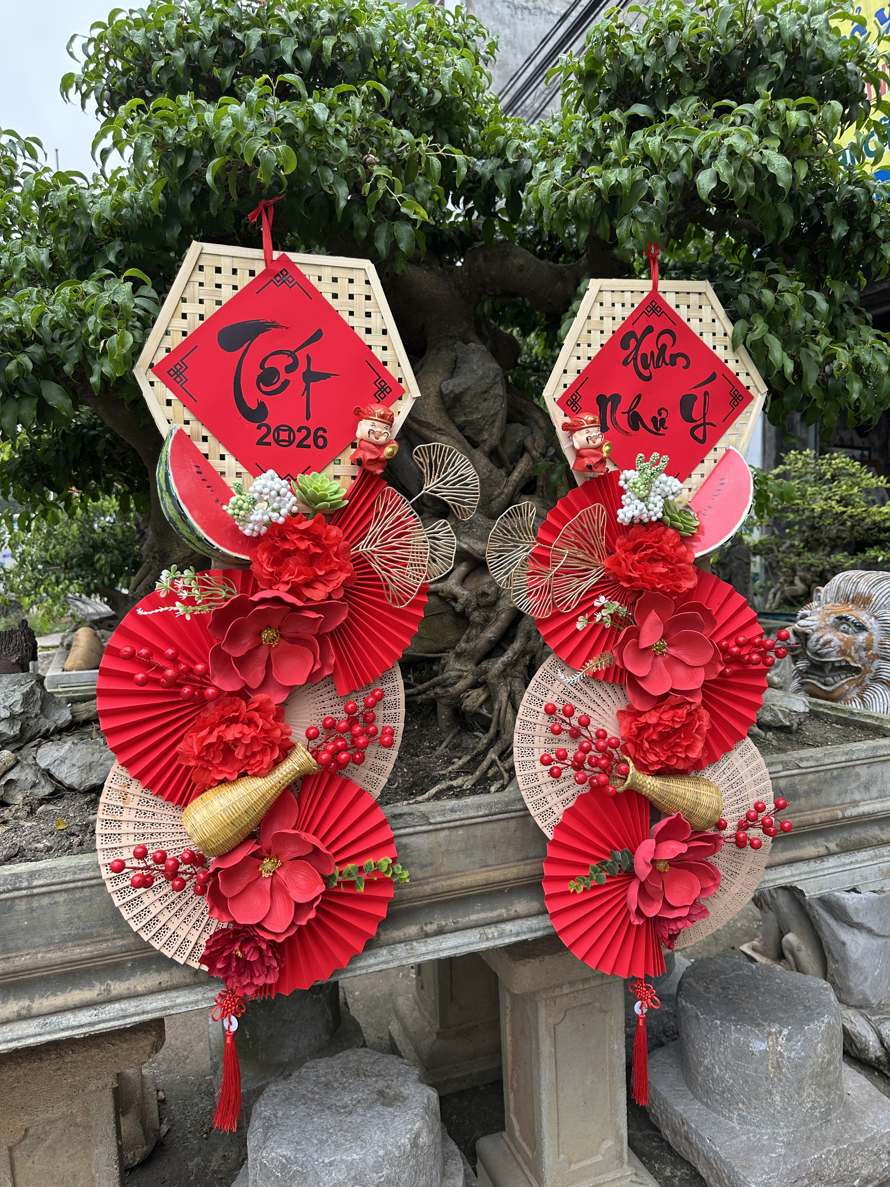 Bộ câu đối xuân Tết 2026 đỏ