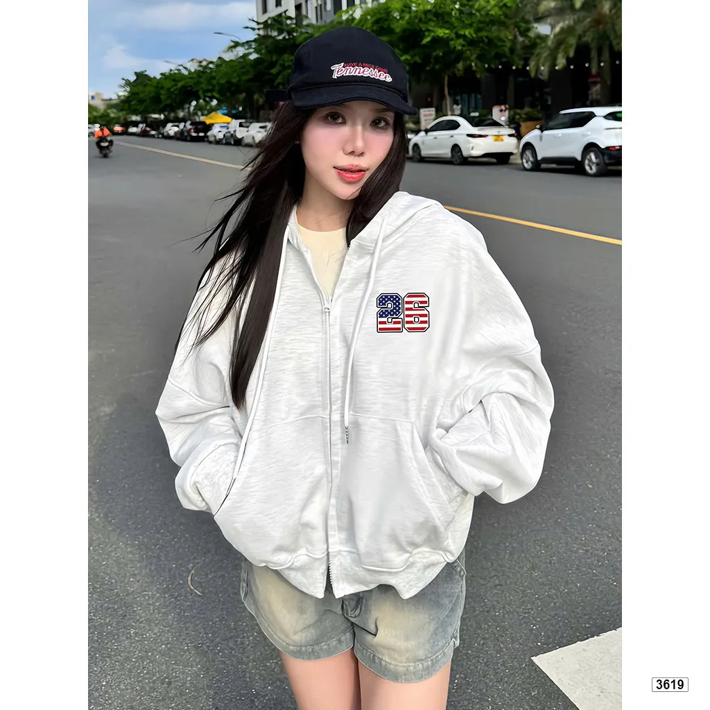 Áo hoodie zip boxy phong cách đường phố Miucho nỉ 2 da thoáng mát dày dặn 3619_thumbnail_3