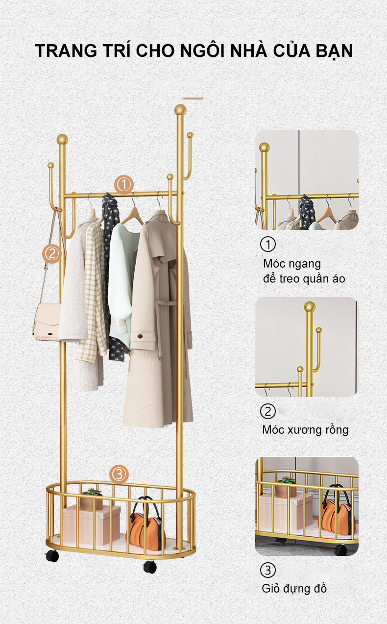 Giá Treo Quần Áo Thông Minh Có Bánh Xe Xoay 360 Độ_thumbnail_4