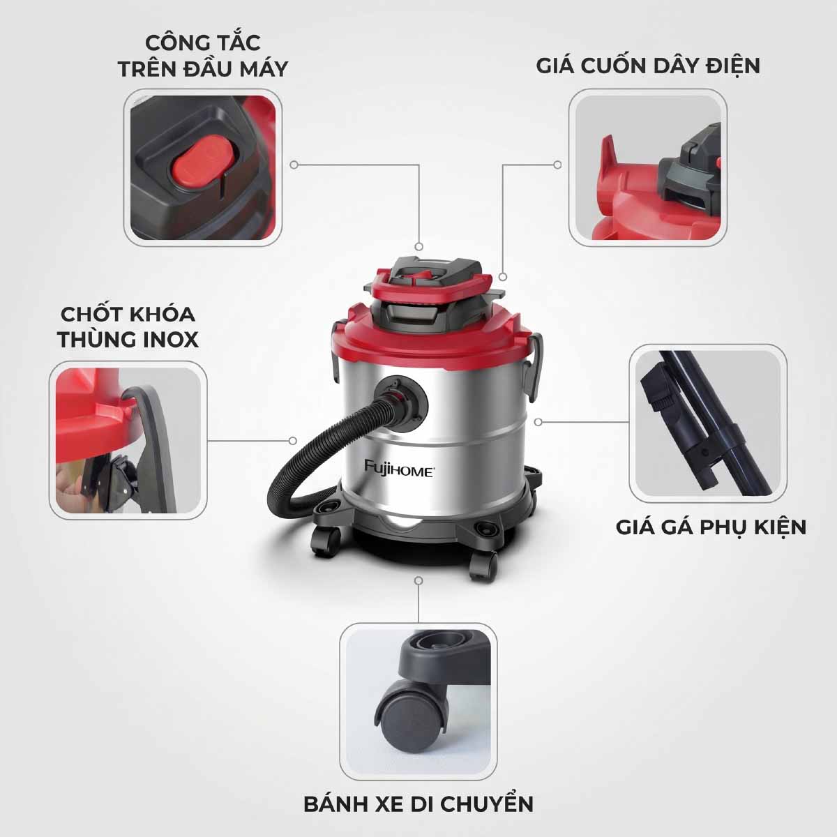 Máy hút bụi công nghiệp Fujihome VC20N_thumbnail_1
