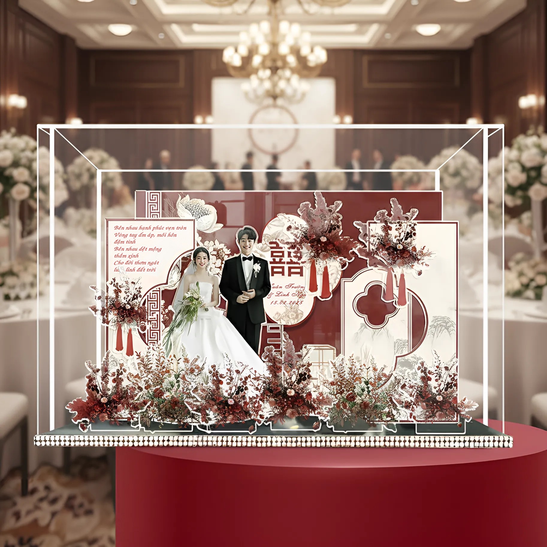 Standee Đám Cưới – Mô Hình Mica 3D Trang Trí, In Ảnh Theo Yêu Cầu, Quà Cưới Decor (Tặng Hộp+ Túi) - Size tính theo chiều ngang_thumbnail_2