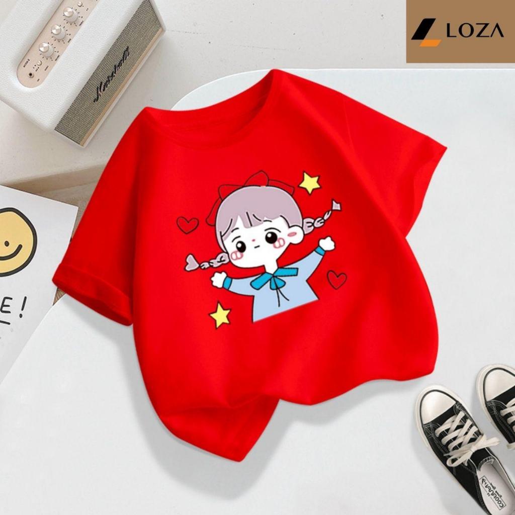 [XẢ KHO SIZE 150] Áo phông cho bé trai bé gái nhiều mẫu chất liệu thun cotton mềm mát size từ 30-35kg - Loza Kids XA007_thumbnail_2