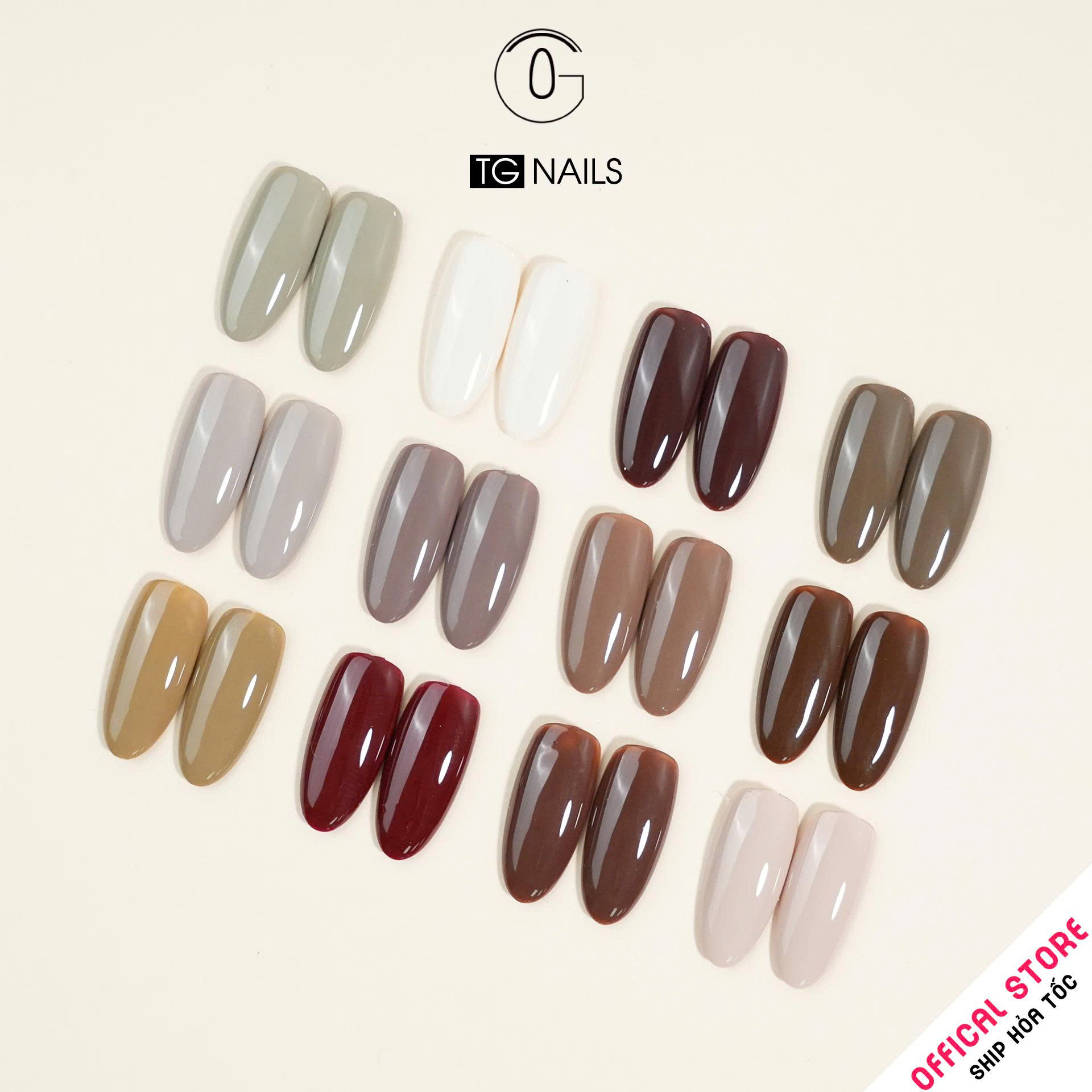 Sơn móng TG Nails gel. Khối lượng tịnh: 10g/ lọ. Nhãn hàng TG nail gel - Combo 12 màu Nâu CAFE_thumbnail_4