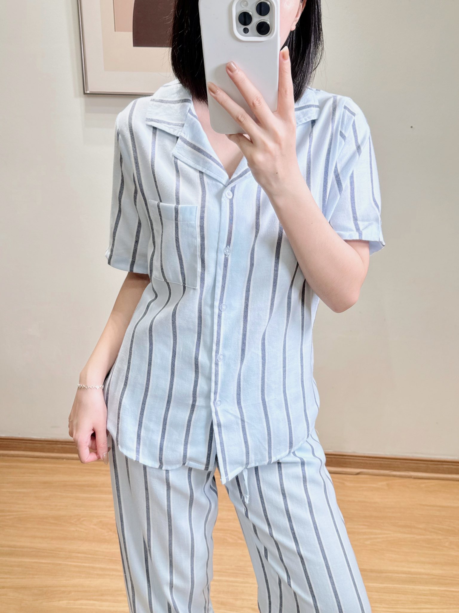 E341 BỘ PJM XANH SỌC GHI ÁO CỘC + QUẦN DÀI VIC_thumbnail_2