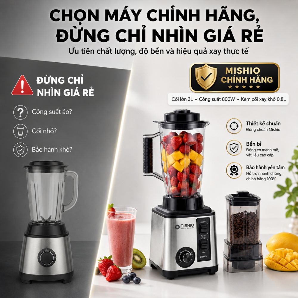 Máy Xay Sinh Tố Công Nghiệp Đa Năng Mishio MK446 (3.0L) - Công Suất 800W_thumbnail_2