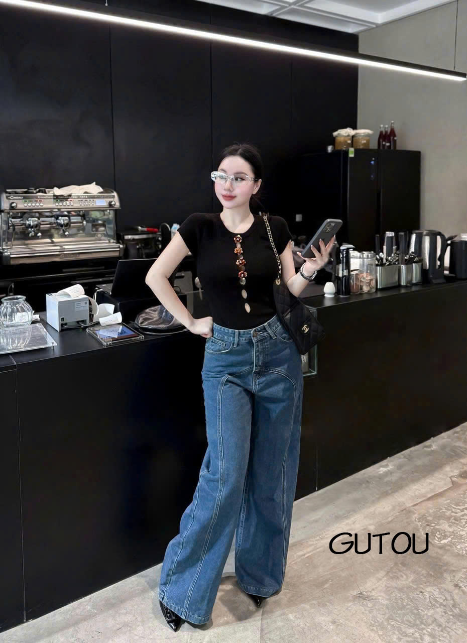 [ GUTOU ] Quần Jean Suông Seam Curved_thumbnail_2