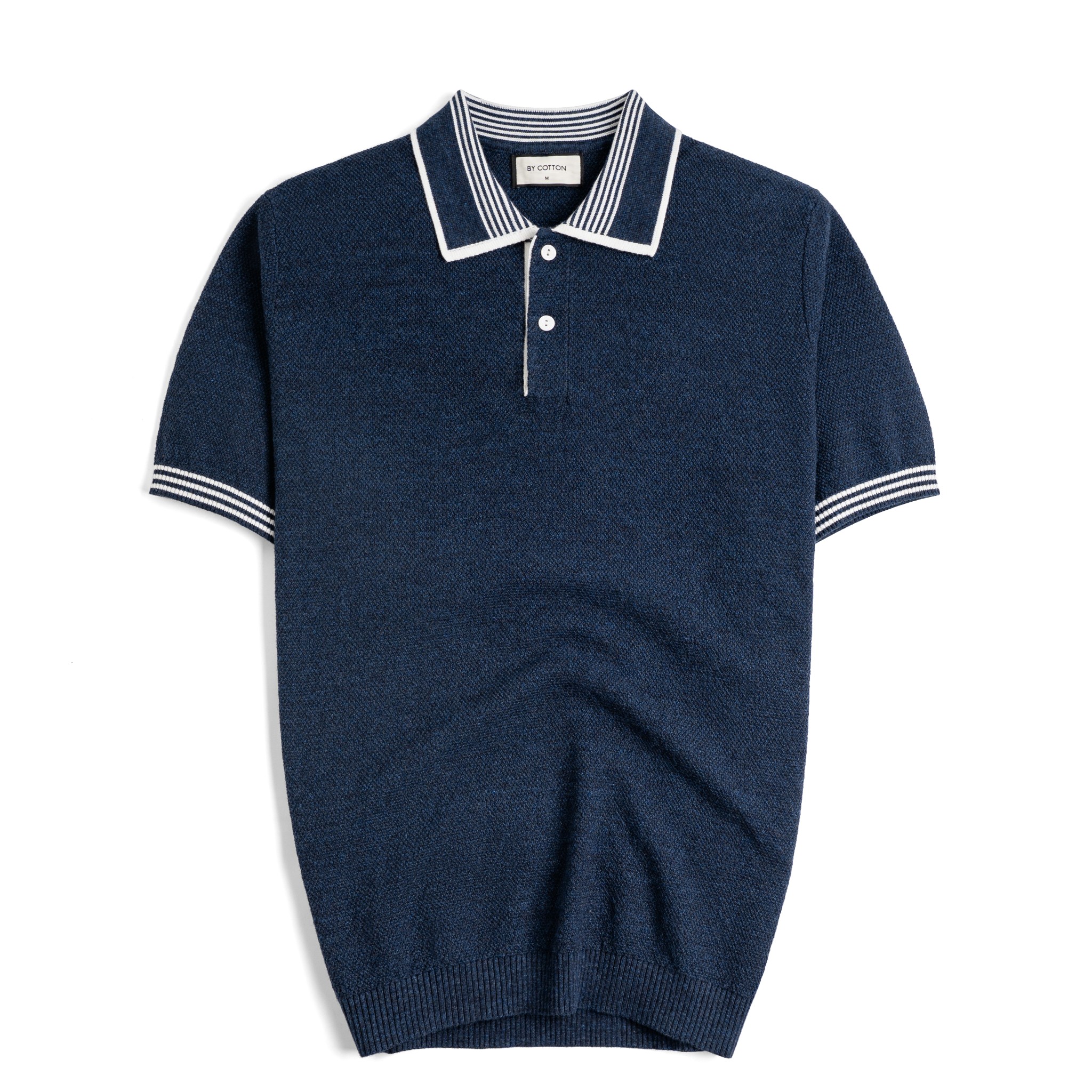 Áo Polo Dệt Kim By Cotton Melange Phối Bo