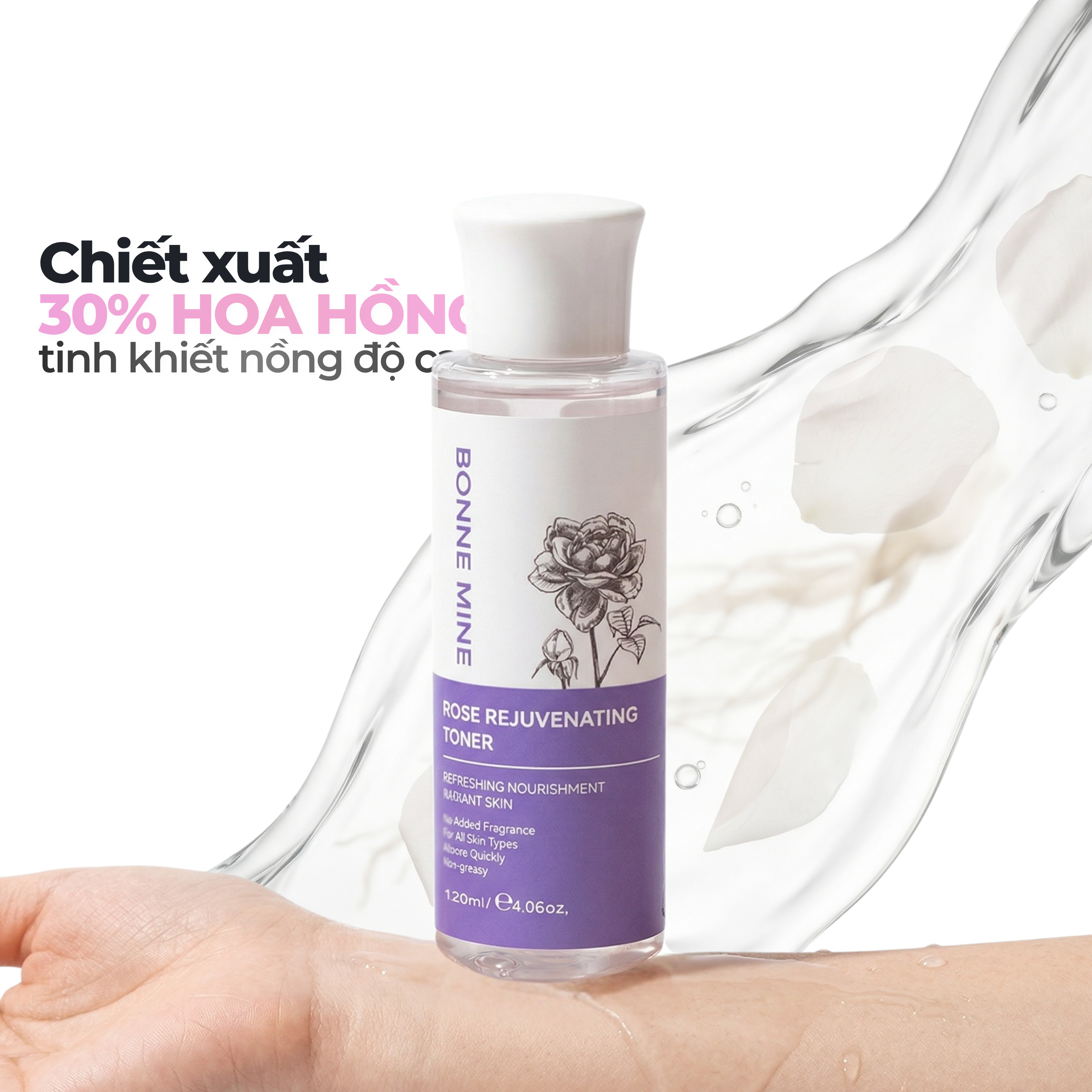 Nước cân bằng - Rose Rejuvenating Toner BONNE MINE