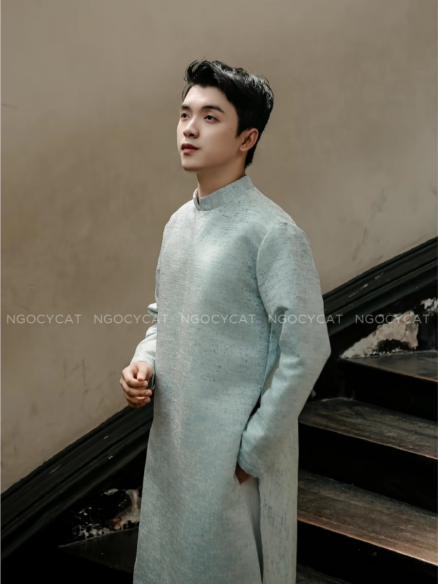 Áo Dài Nam Màu Xanh Sồi_thumbnail_2