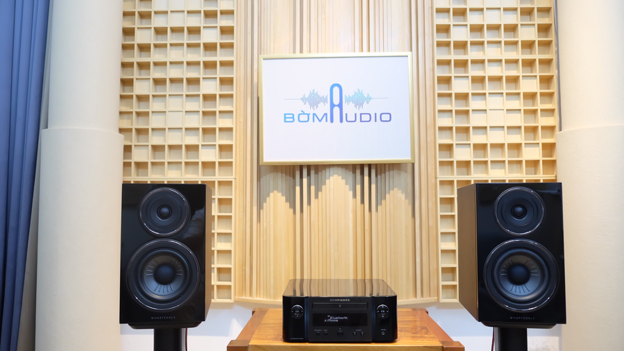 Hình ảnh chụp thực tế Combo Amply Marantz M-CR 412 + Loa Wharfedale Diamond 12.2