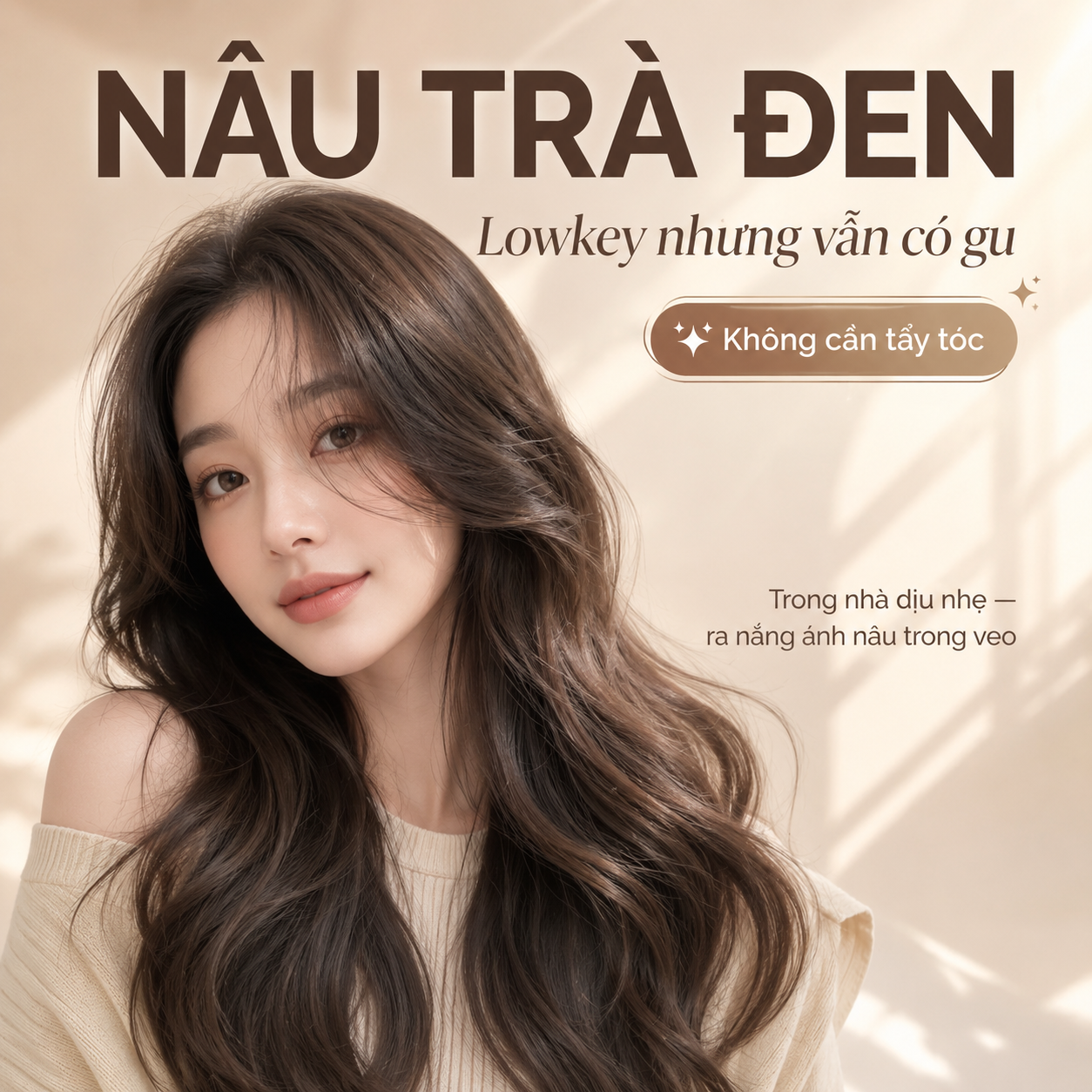 Thuốc Nhuộm Tóc Nâu Trà Đen Không Cần Tẩy, Lên Màu Tự Nhiên, Tôn Da, Dễ Tự Nhuộm Tại Nhà