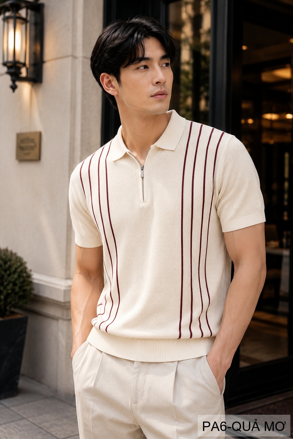 PA6 - Áo Polo Nam Tay Ngắn Cổ Bẻ Kẻ Sọc Phong Cách Cổ Điển Thoáng Mát Mùa Hè_thumbnail_8
