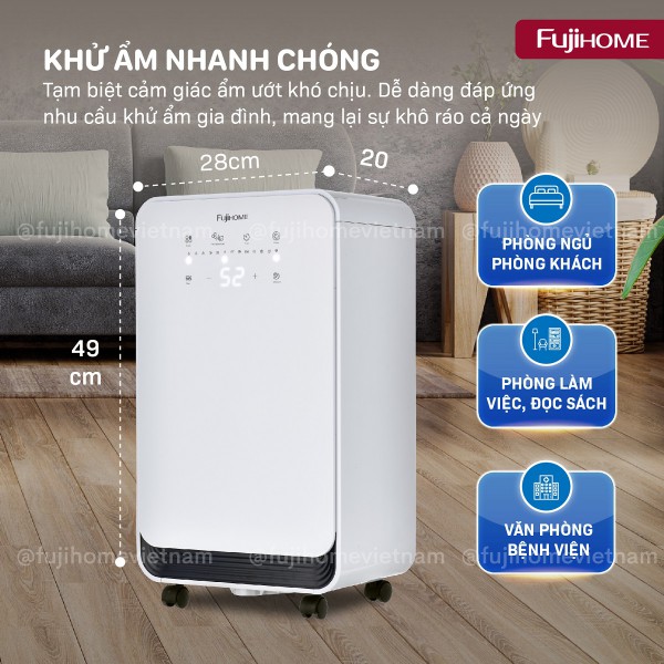 Máy hút ẩm dân dụng DH12NEW ( kết nối điều khiển wifi từ xa qua App điện thoại)_thumbnail_3