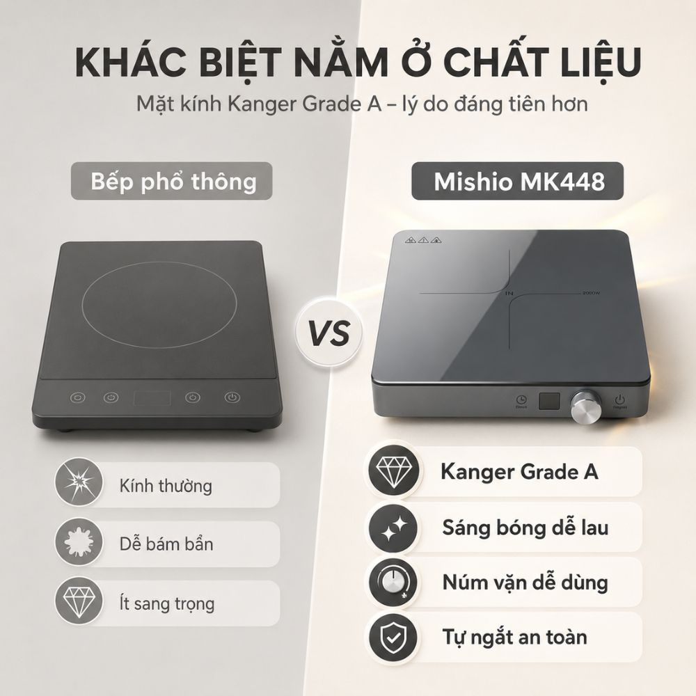 Bếp Từ Đơn Mishio MK448 Công Suất 2000W - Mặt Kính Kanger Hạng A_thumbnail_5
