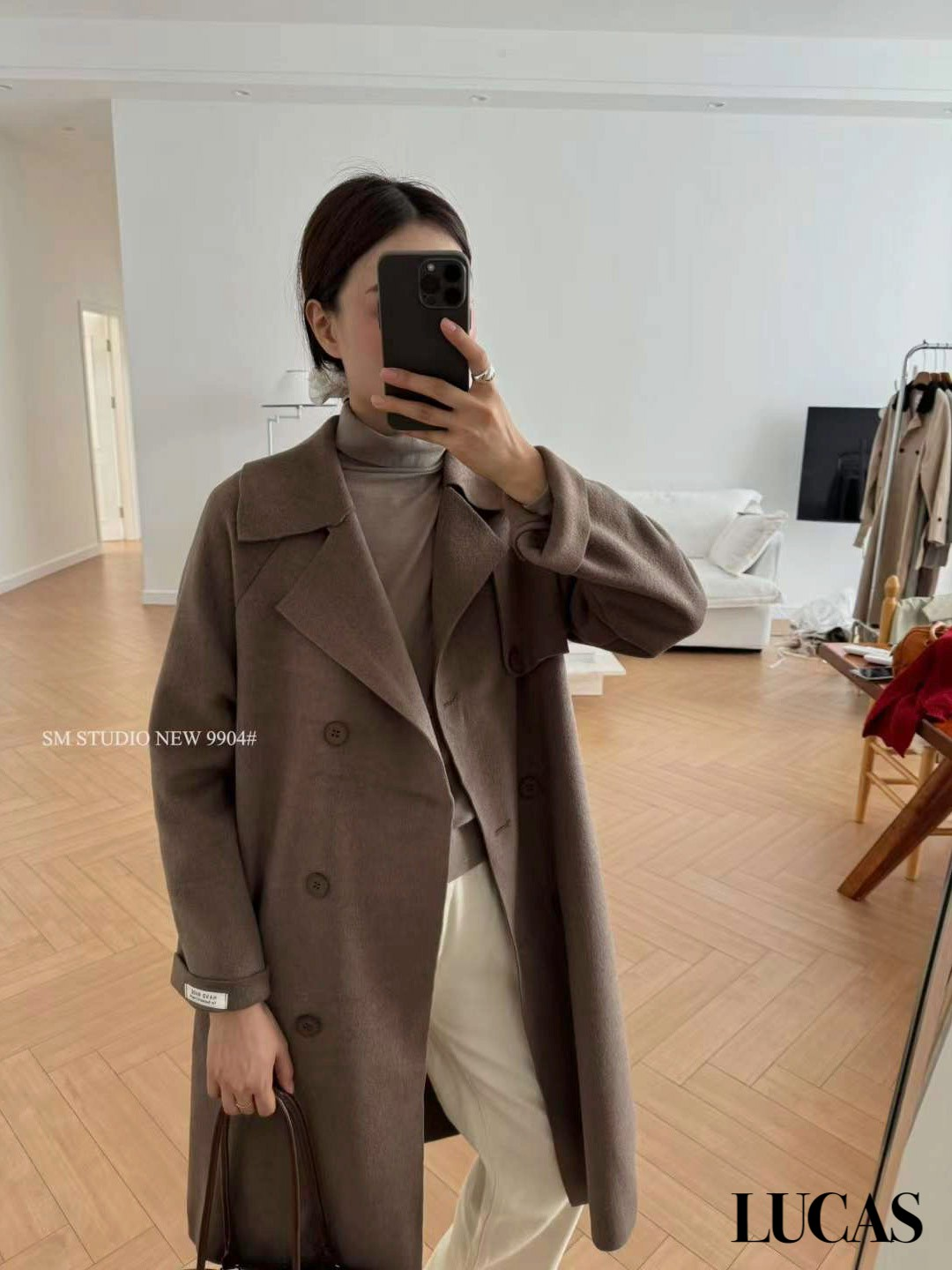 Áo khoác sm cổ vest tay dài dáng dài basic 9904_thumbnail_9