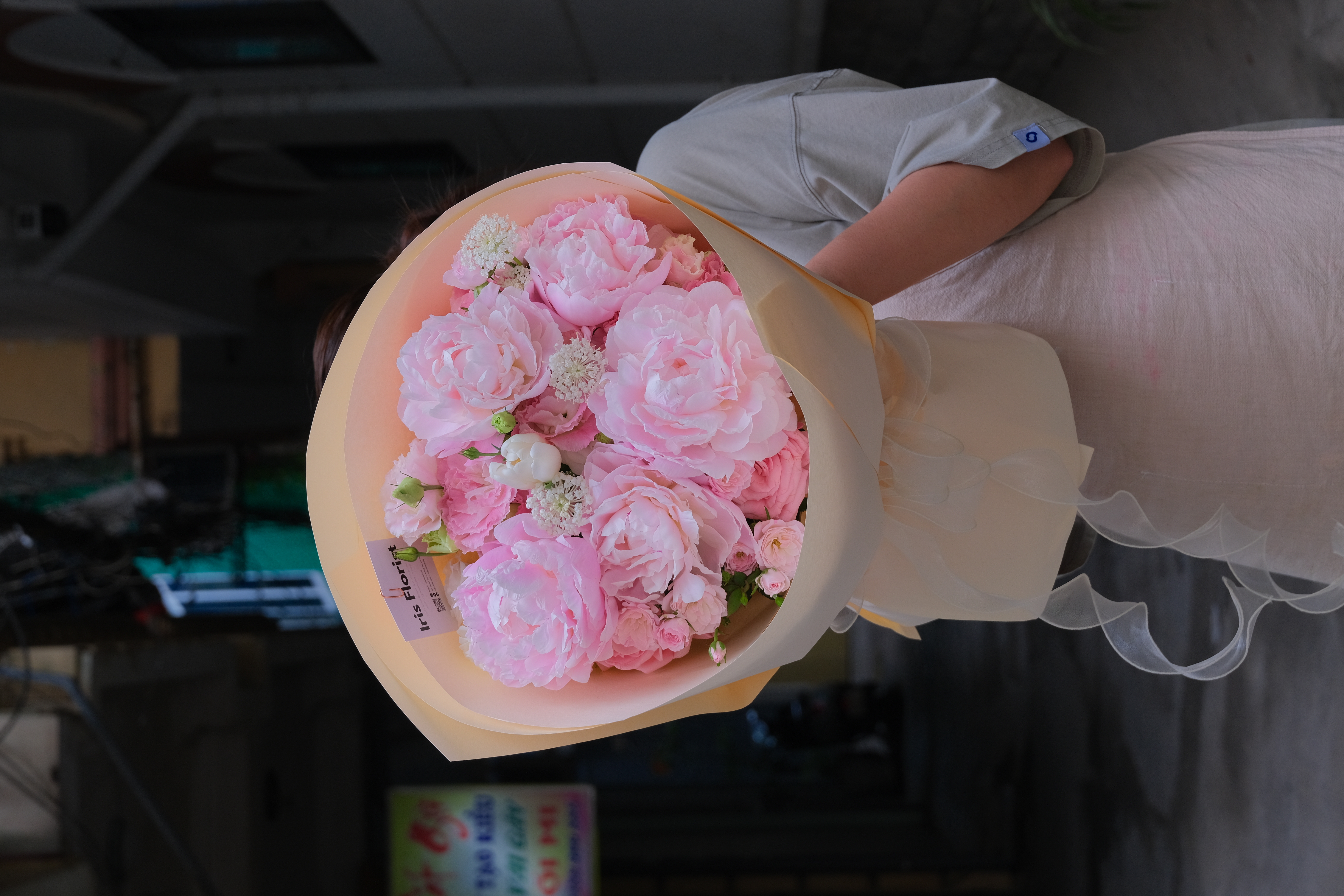 Bó Peony mix tone hồng