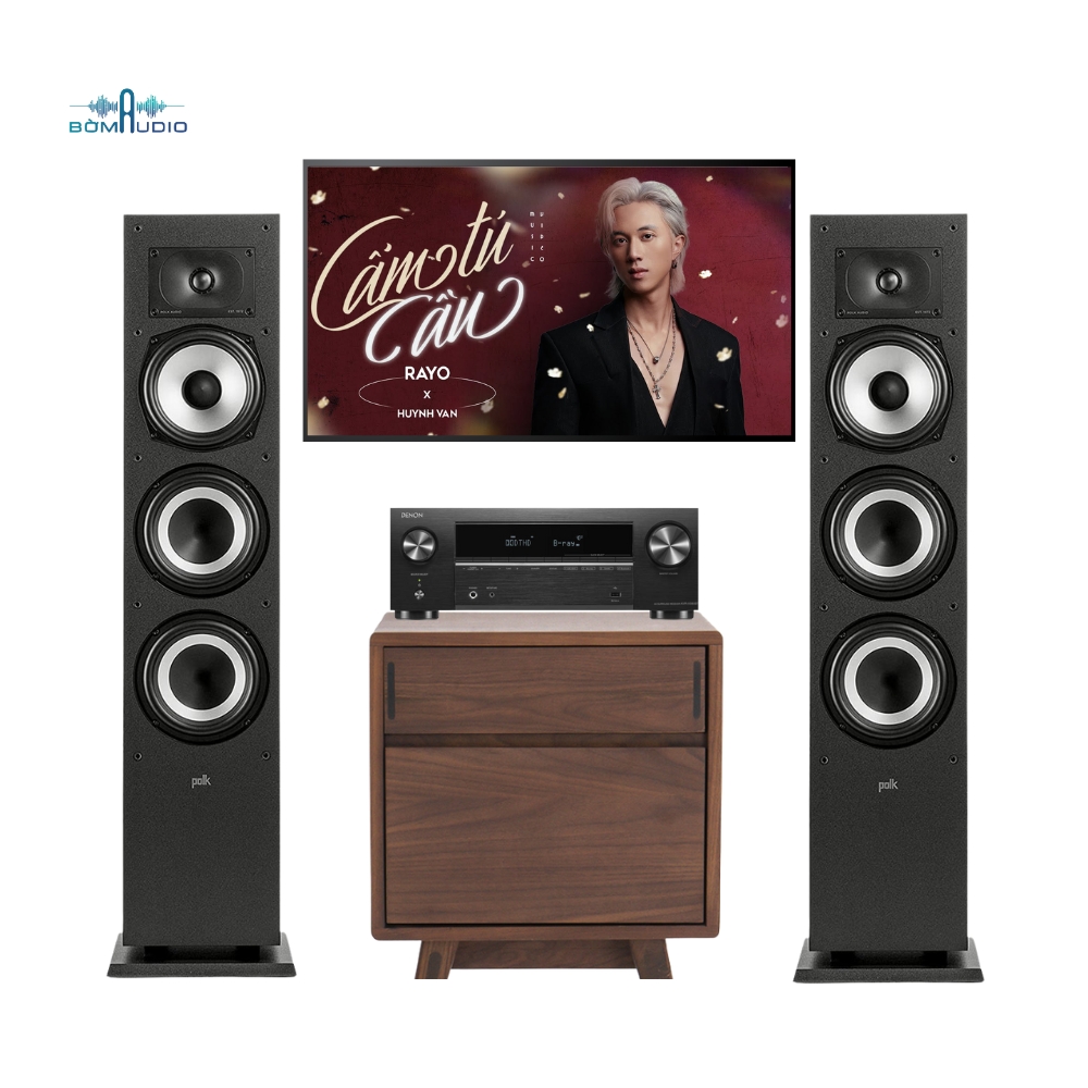 Combo Amply DENON AVR-X580BT + Loa Cột POLK AUDIO MONITOR XT60 – B446
