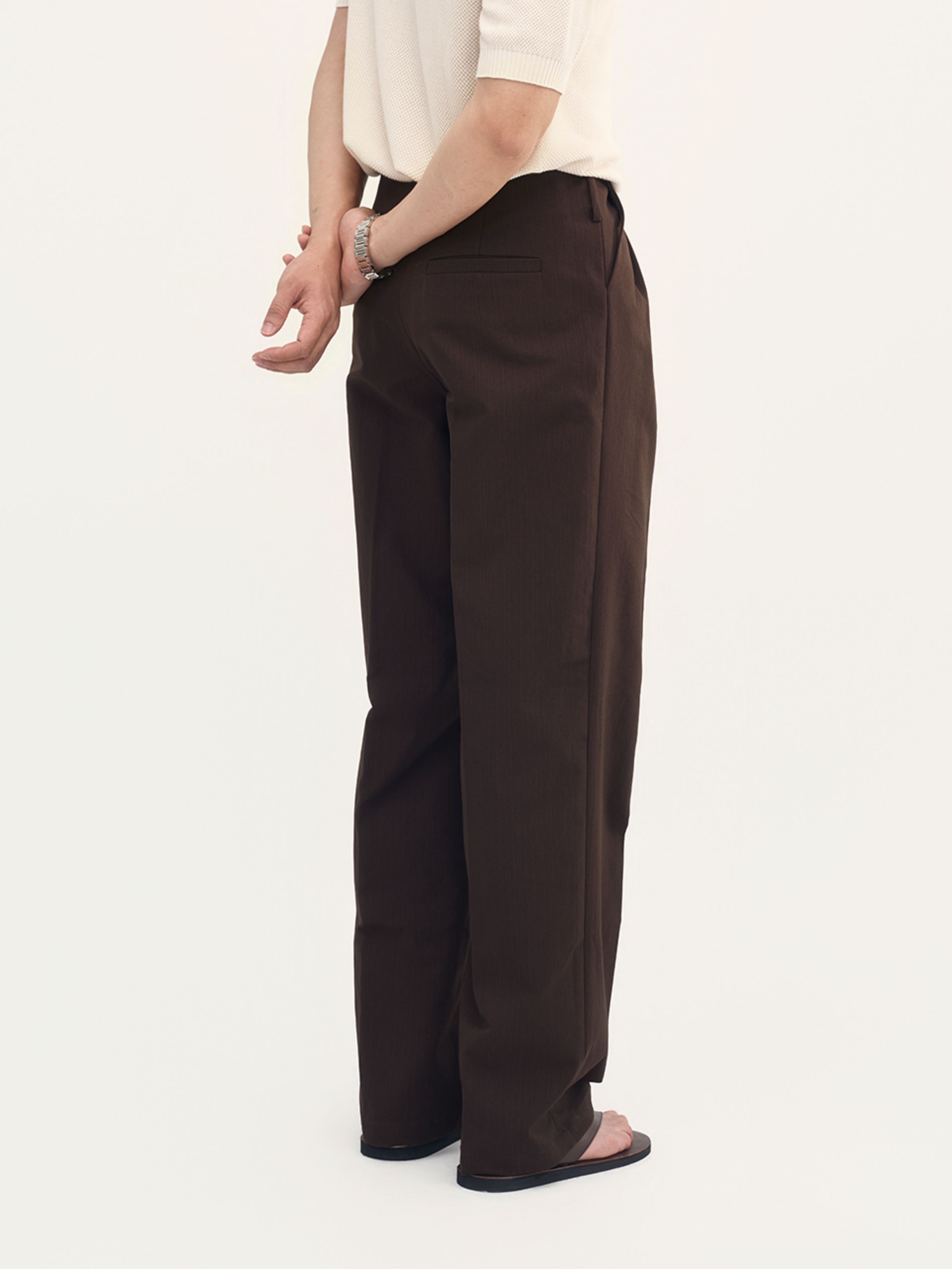 Quần Dài Cạp Hollywood Swift Slub Vải Twill Form Straight_thumbnail_2