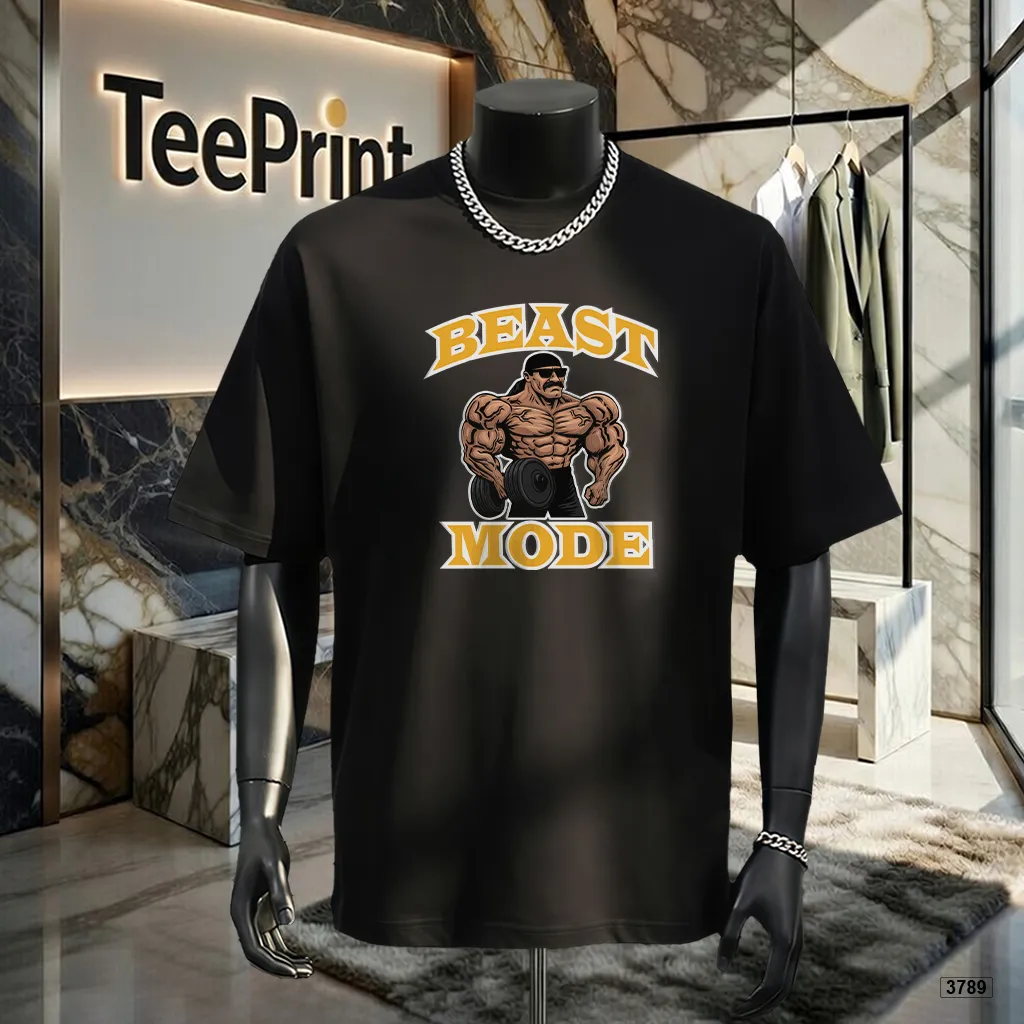 Áo thun unisex Beast Mode classic sporty form rộng cá tính TeePrint 3789