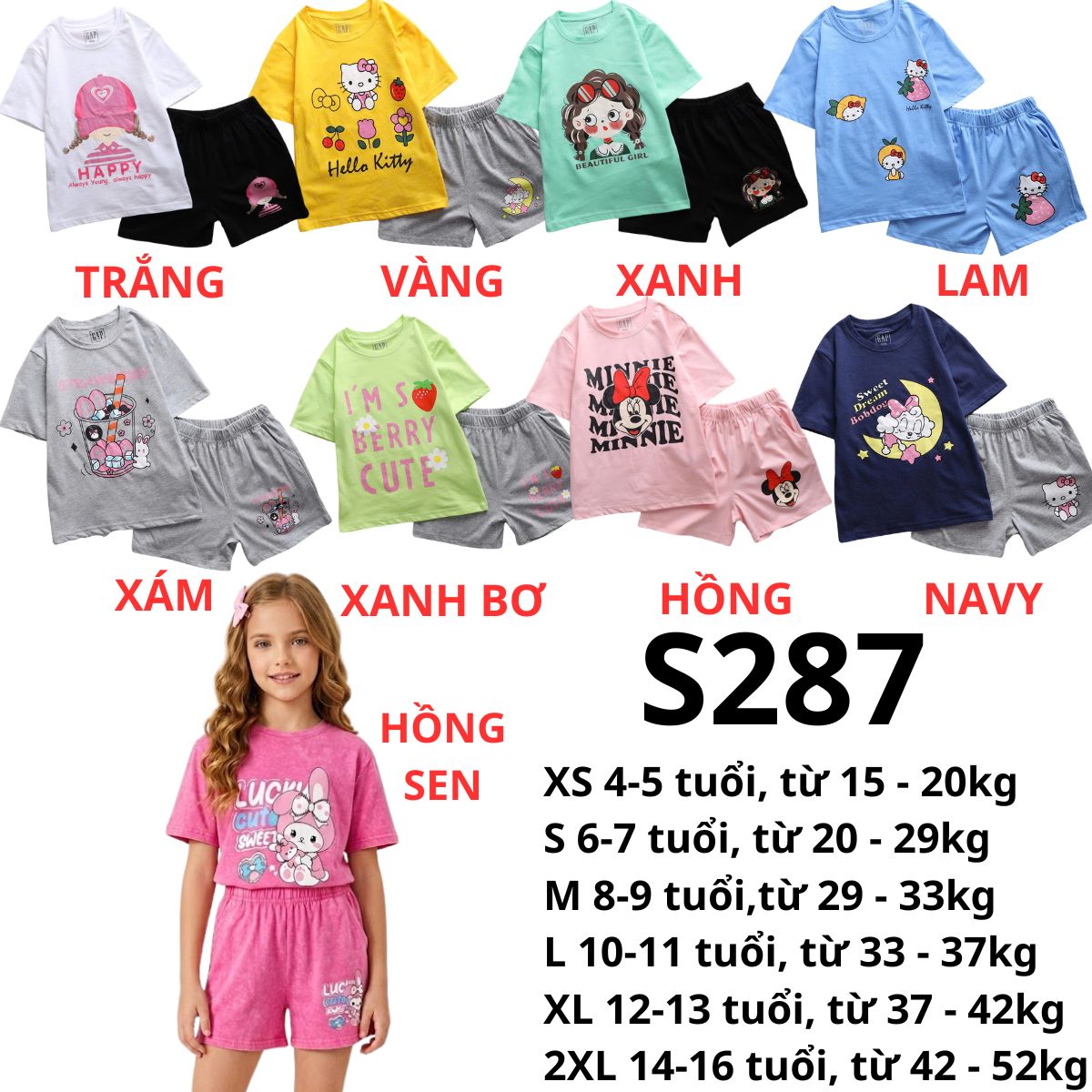 S287- Set bộ bé gái