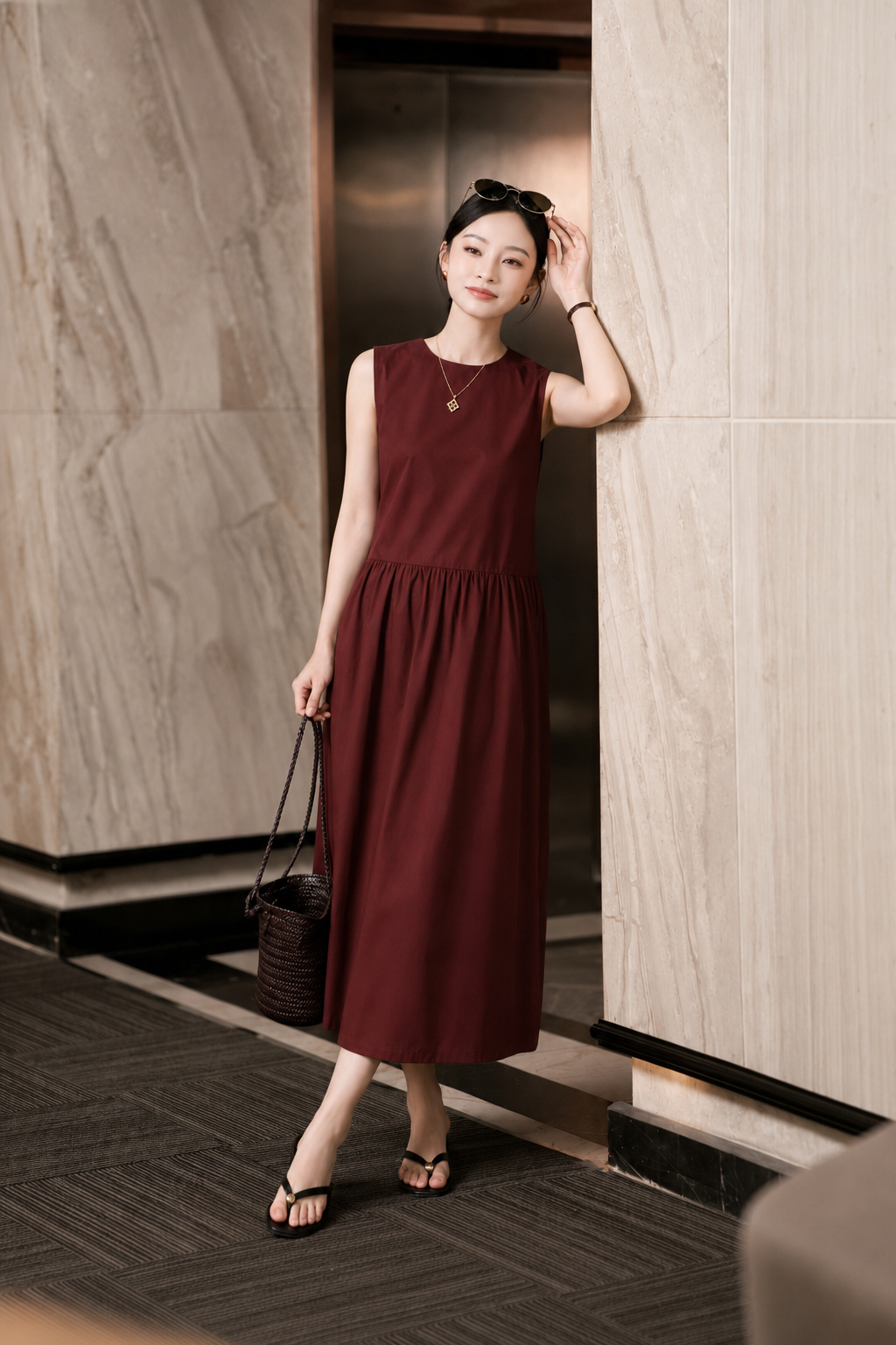 VD020 - Đầm Đỏ Ruby Poise - Thanh lịch, cuốn hút