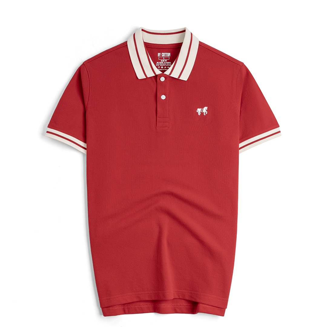 Áo Thun Polo By Cotton Pique 2.0 In Logo Phối Bo