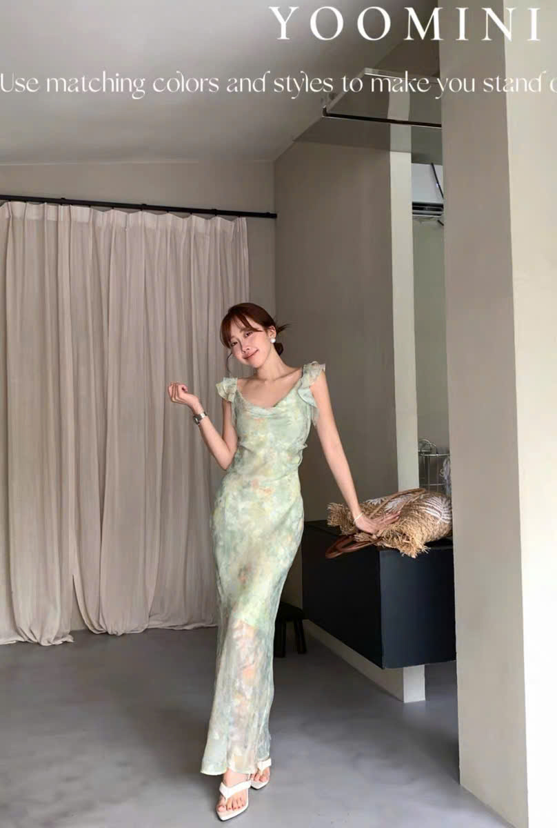 Lucas - Váy cổ đổ bèo tay hến dáng maxi YOOMINI_thumbnail_3
