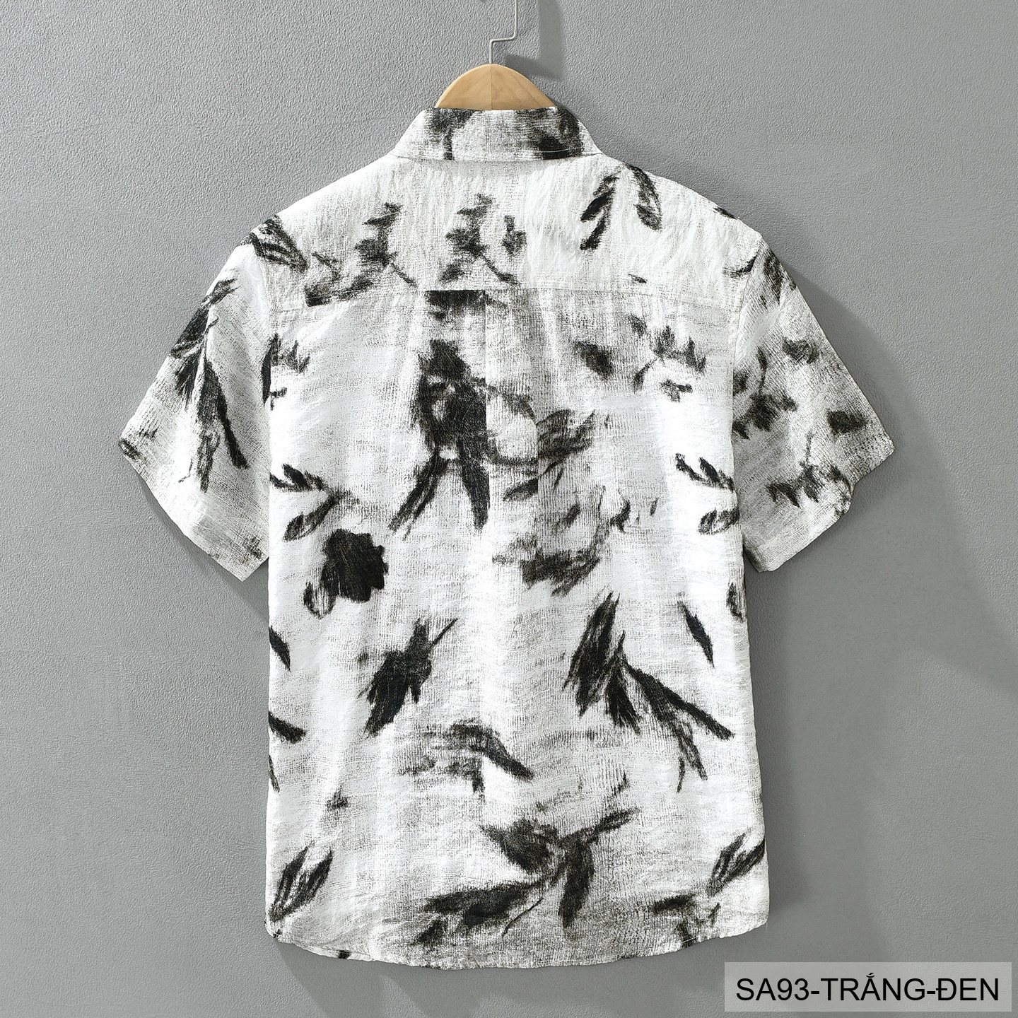 SA93 - Áo sơ mi nam ngắn tay họa tiết retro Nhật Bản, dáng rộng thoải mái, phong cách văn học, chất liệu lyocell mềm mát_thumbnail_6