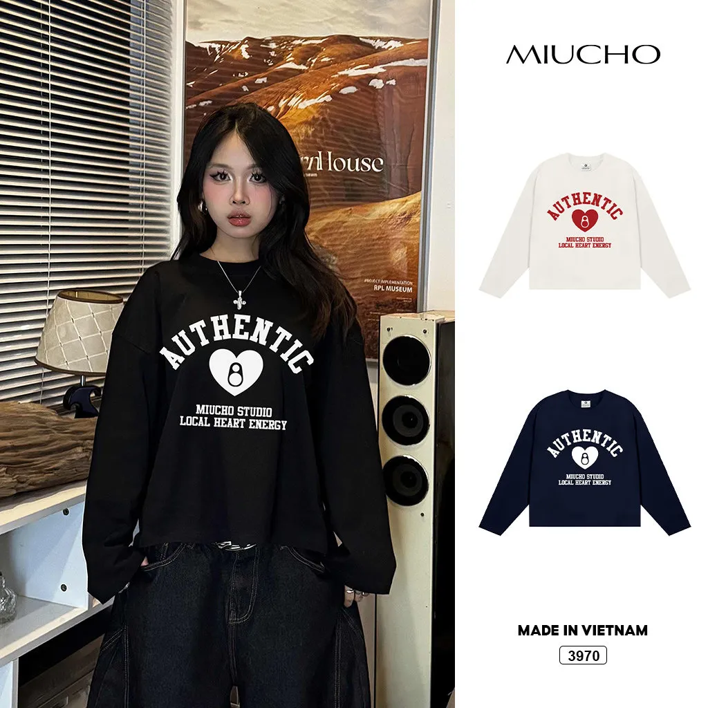 Áo thun tay dài form boxy local brand Miucho 3970