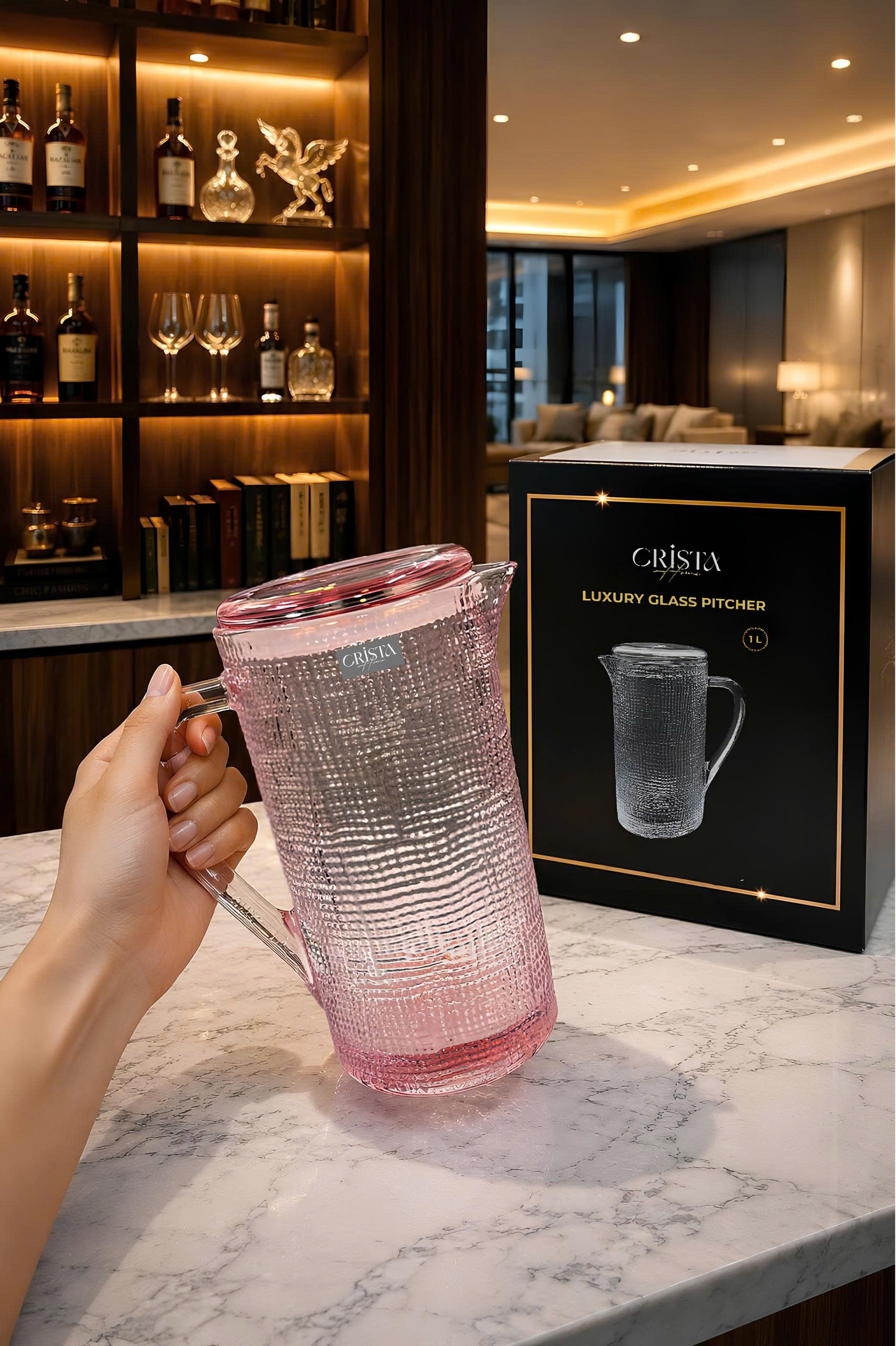 Bình thủy tinh CRISTA HOME vân lưới dập nổi 1000 ml_thumbnail_20