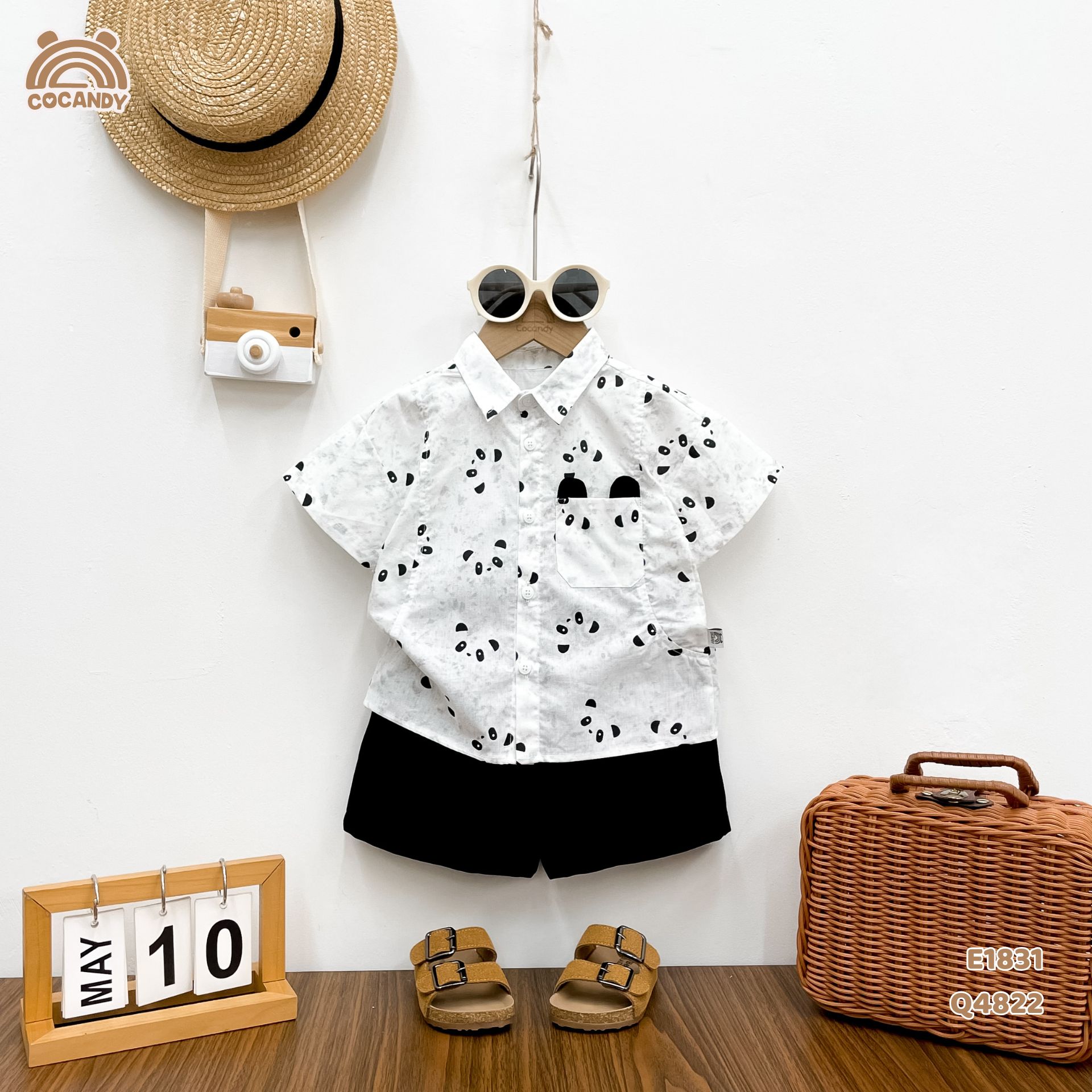 Áo cộc sơ mi gấu loang TRẮNG túi ốp_thumbnail_1
