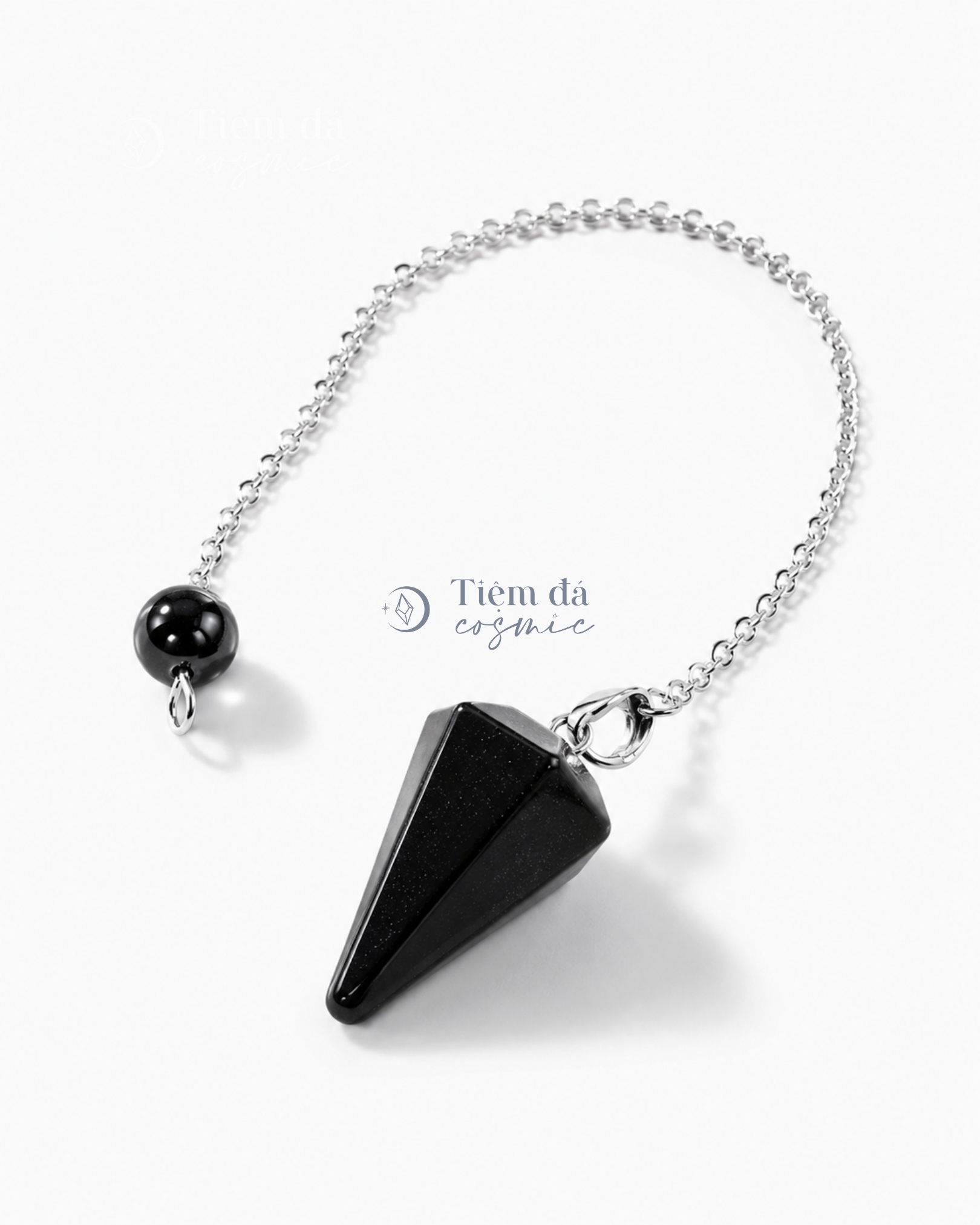Con Lắc Cảm Xạ Pendulum Thủy Tinh Núi Lửa Obsidian size nhỏ