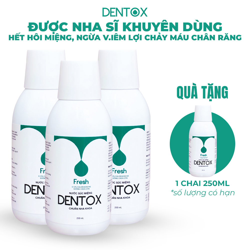 COMBO 3 Nước Súc Miệng Chuẩn Y Khoa Dentox 250ml, Khử Hôi Miệng Giảm Viêm Nướu, Không Cồn Không Cay_thumbnail_7