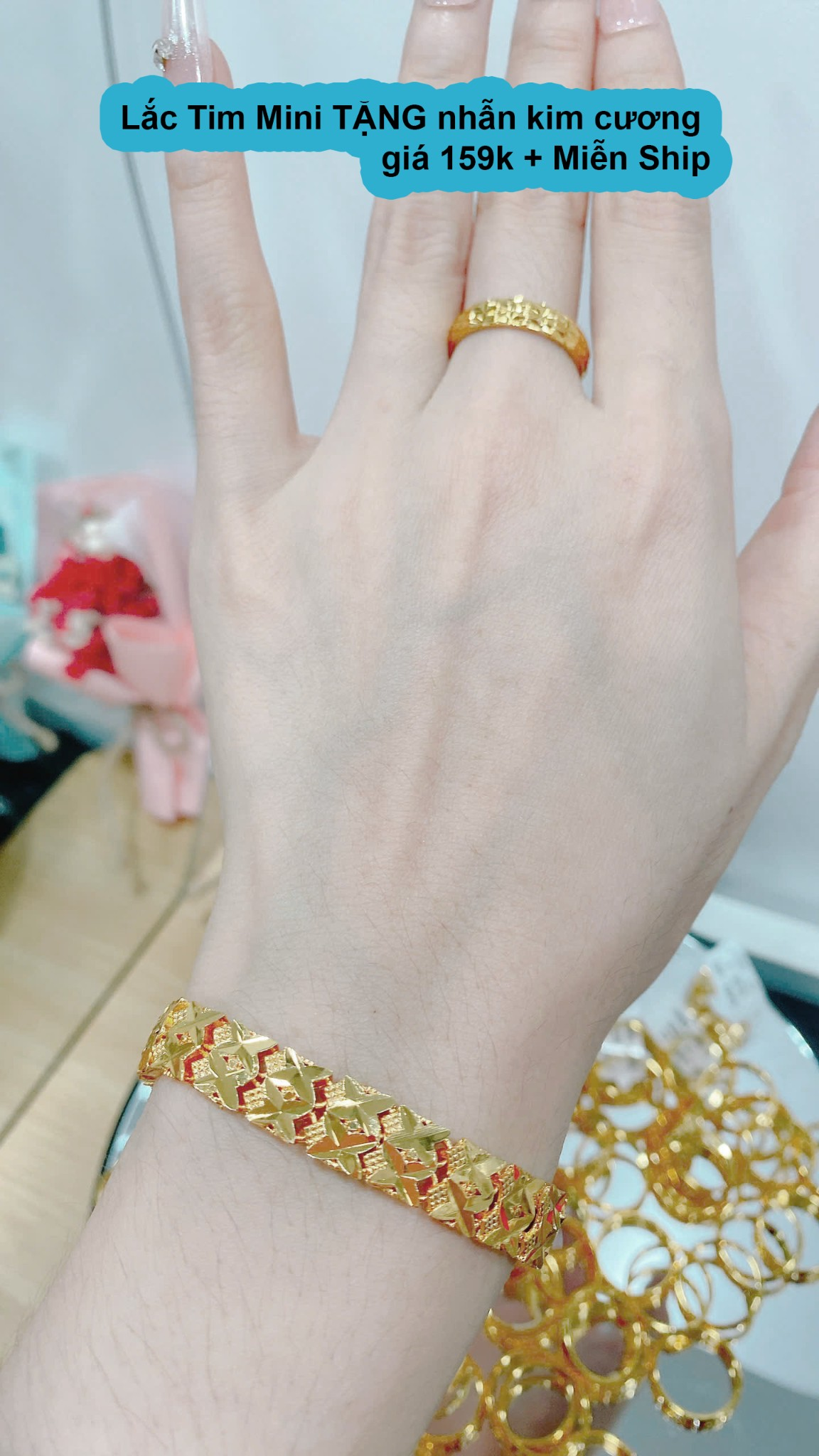 Lắc Vây Cá MiNi + Tặng Nhẫn Kim Cương