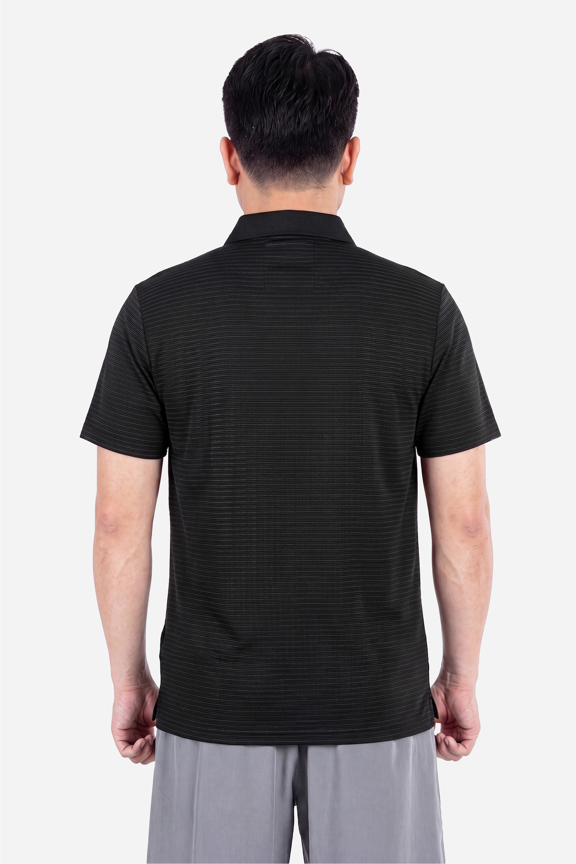 Áo Polo Cotton Túi Ngực Nam Trung Niên Phom Suông Xẻ Tà Màu Đen_thumbnail_2