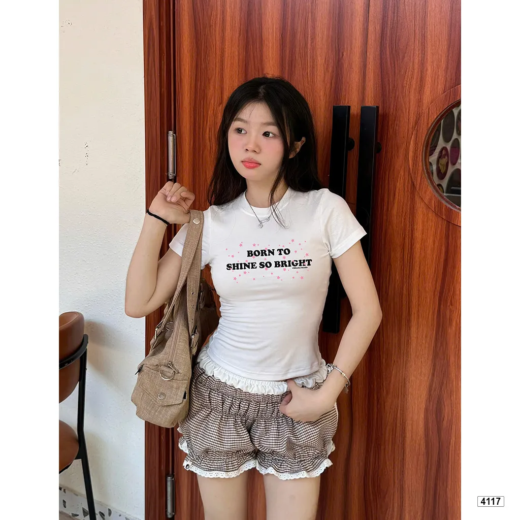 Áo babytee nữ form ôm body tôn dáng phối chữ Beezy 4117_thumbnail_6
